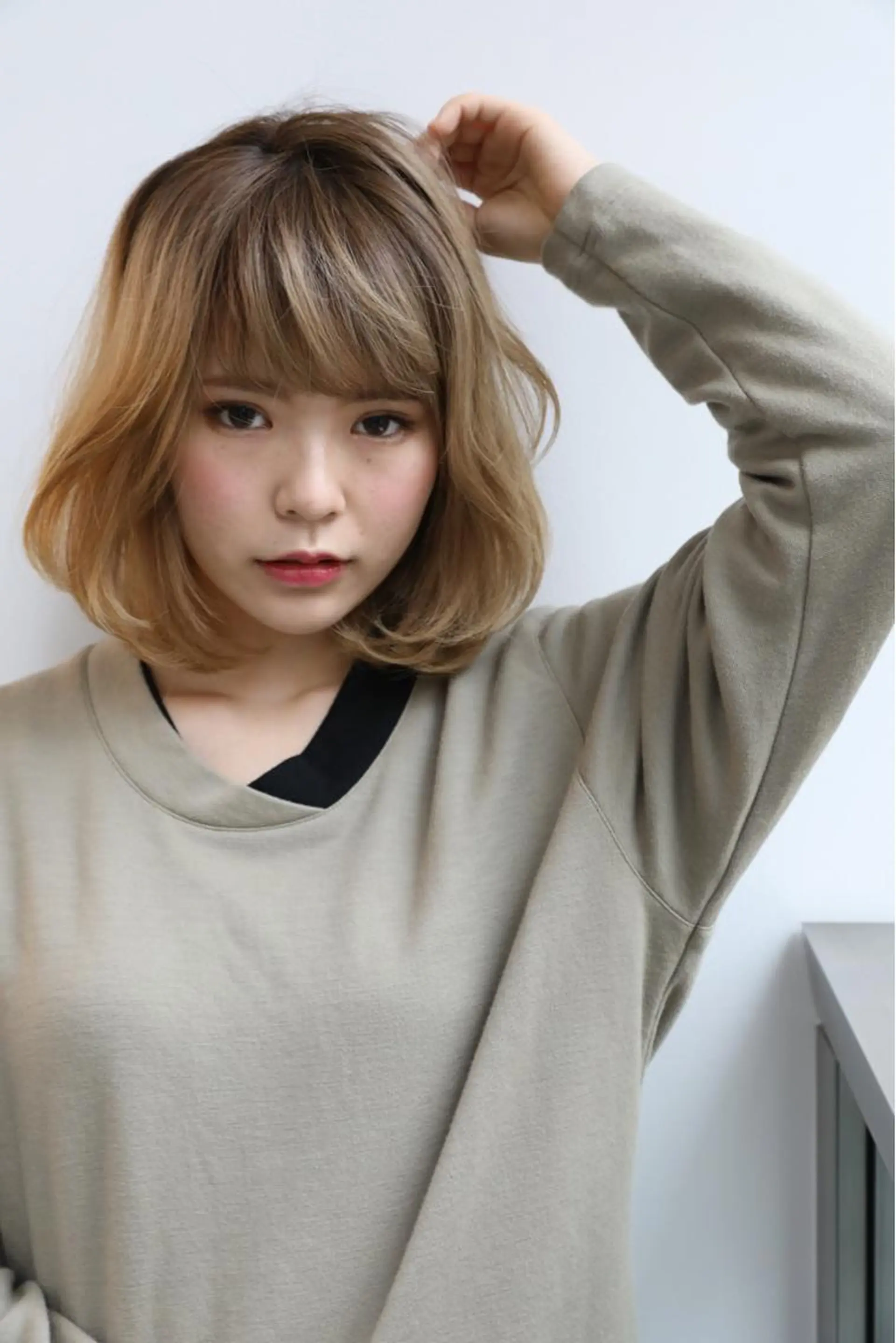 ミディアム ハイライト 髪質改善 小顔カット Endearing 銀座/レイヤーカットのヘアスタイル