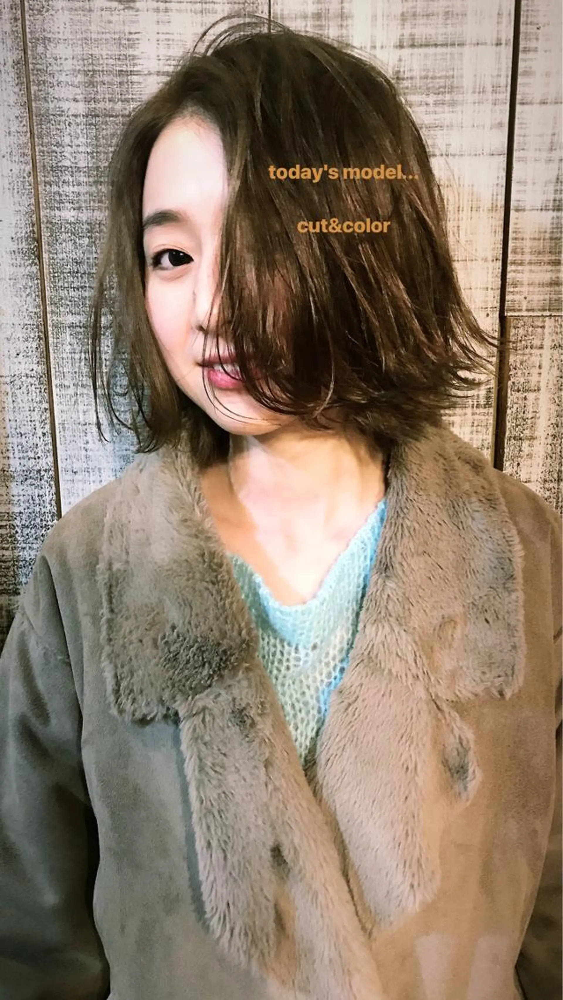 ミディアム 切りっぱなしボブ ボブ カット ヘアカラー トリートメント 亀井 崇之のヘアスタイル