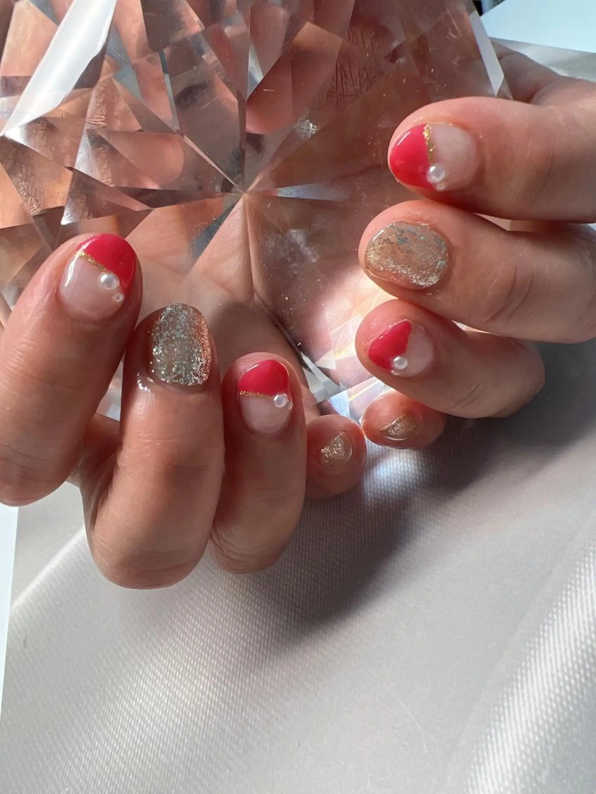 ネイル フレンチネイル 斜めフレンチ coco nailのネイルデザイン