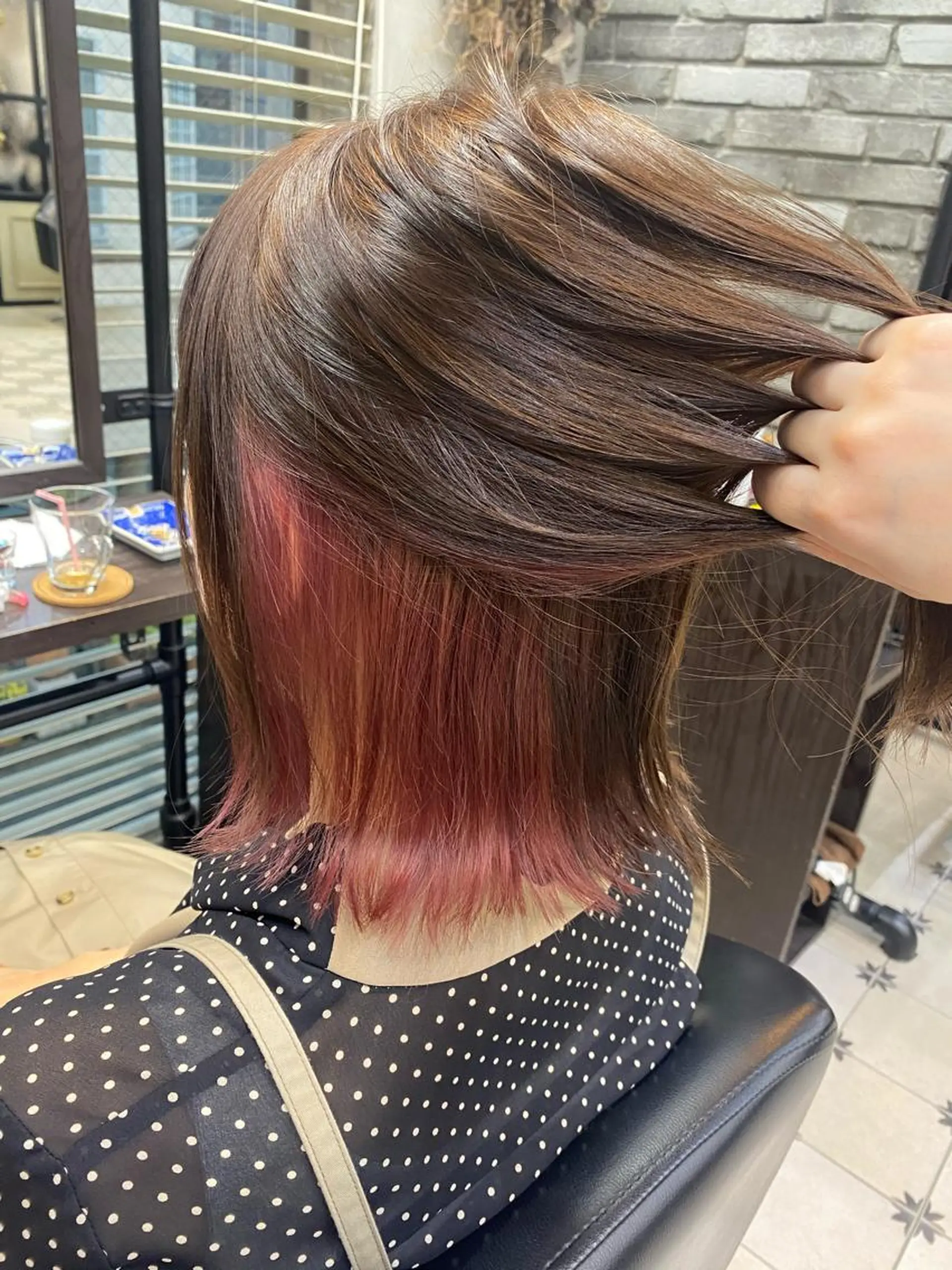 ミディアム カラー インナーカラー 学生 トリートメント カット ヘアカラー トリートメント 韓国ヘア☁️ mitsukiのヘアスタイル