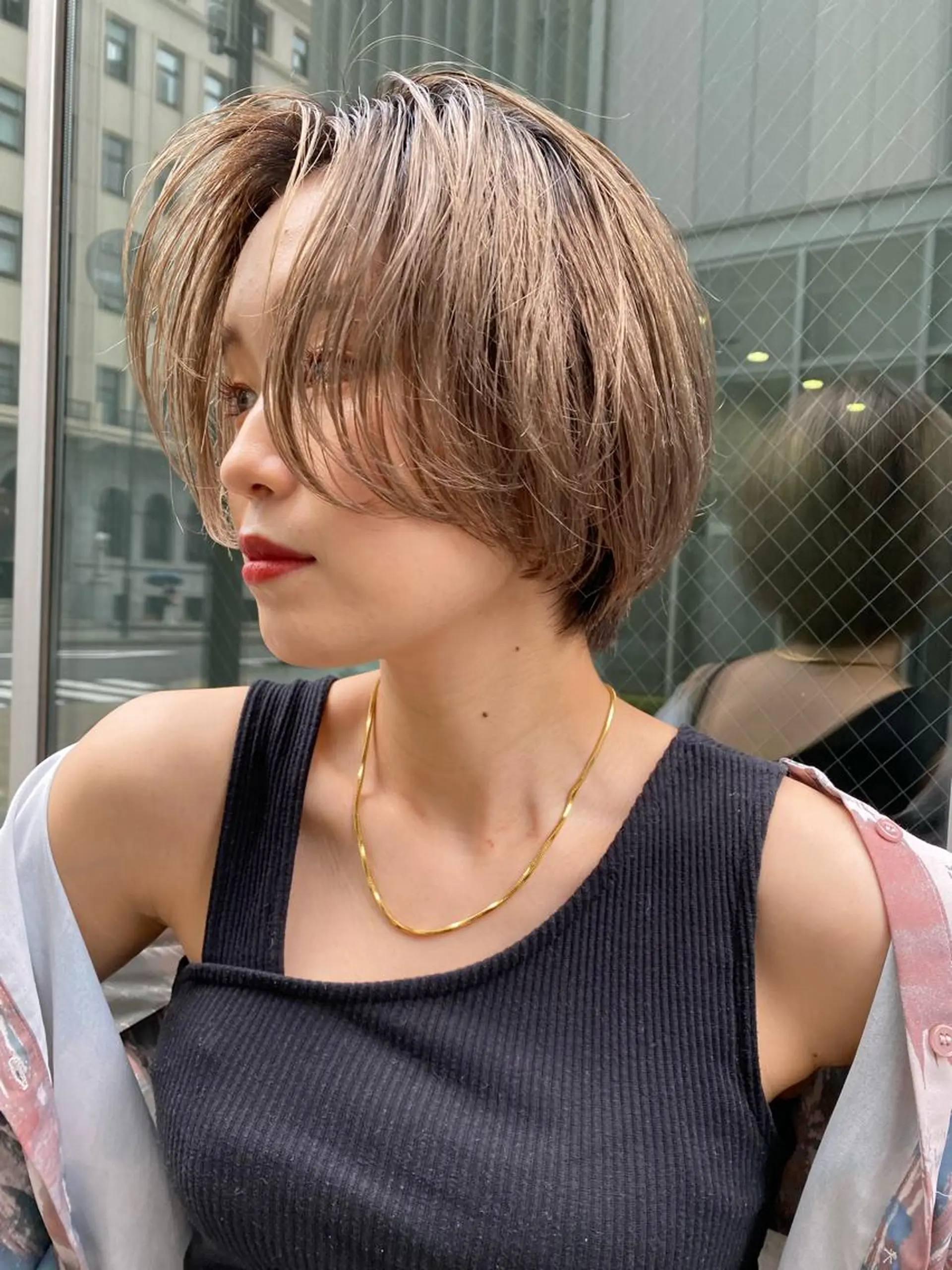 ショート カラー パーマ ヘアアレンジ ✨艶髪✨ 奈須晴香のヘアスタイル