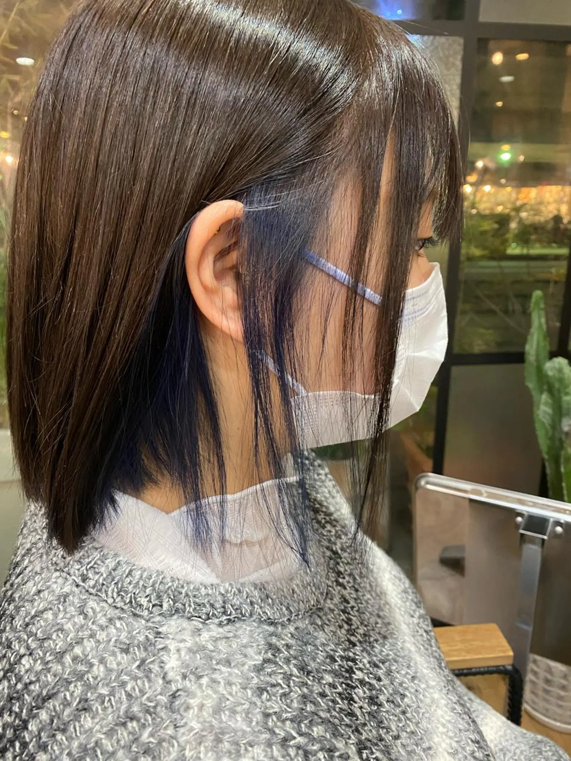 ショート カラー ブルーカラー インナーカラー ヘアカラー トリートメント 特殊カラー特化 ✂️SHIAN フジのヘアスタイル