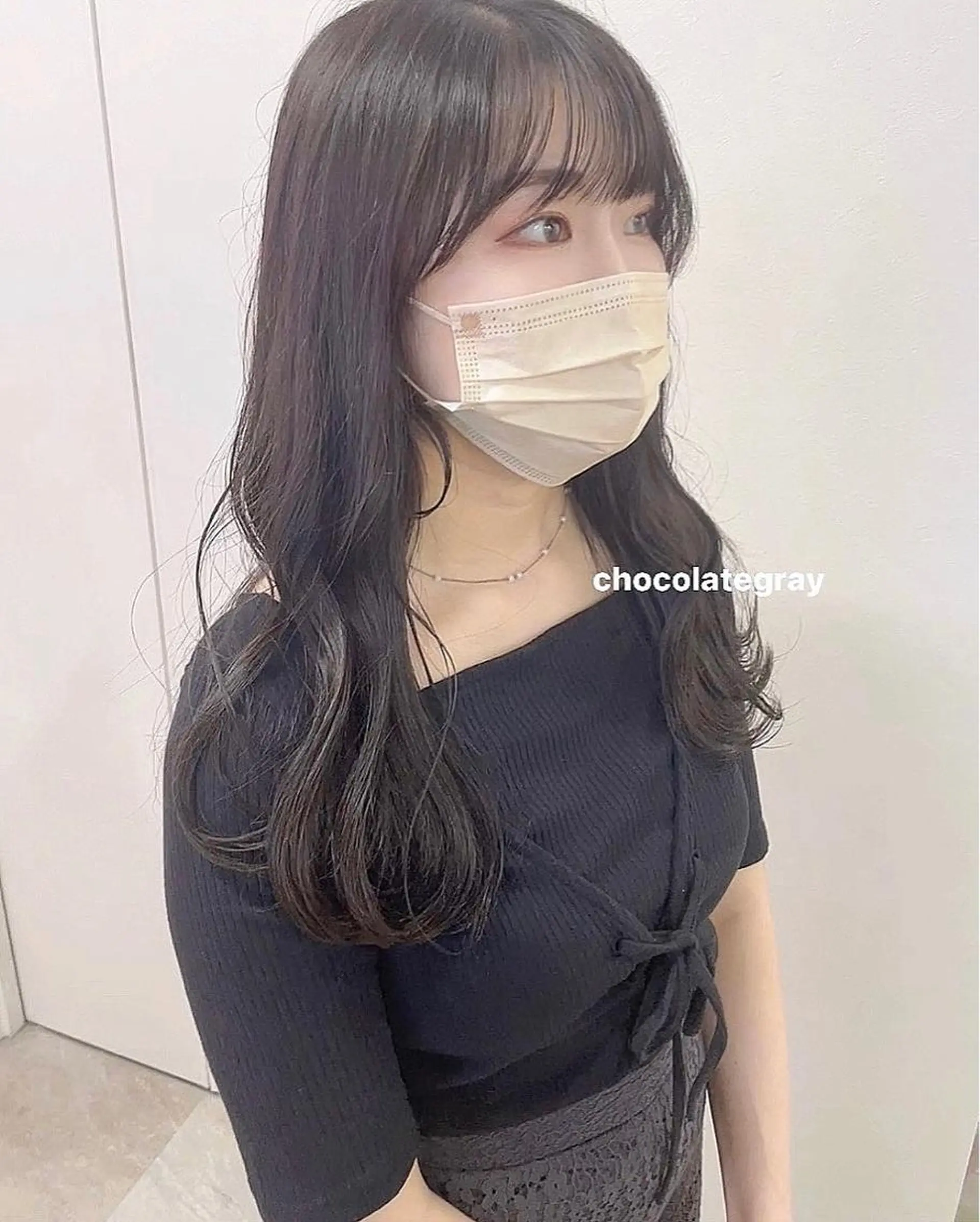 ミディアム カラー カット ヘアカラー トリートメント misaki🎀 まろみ透け感カラーのヘアスタイル