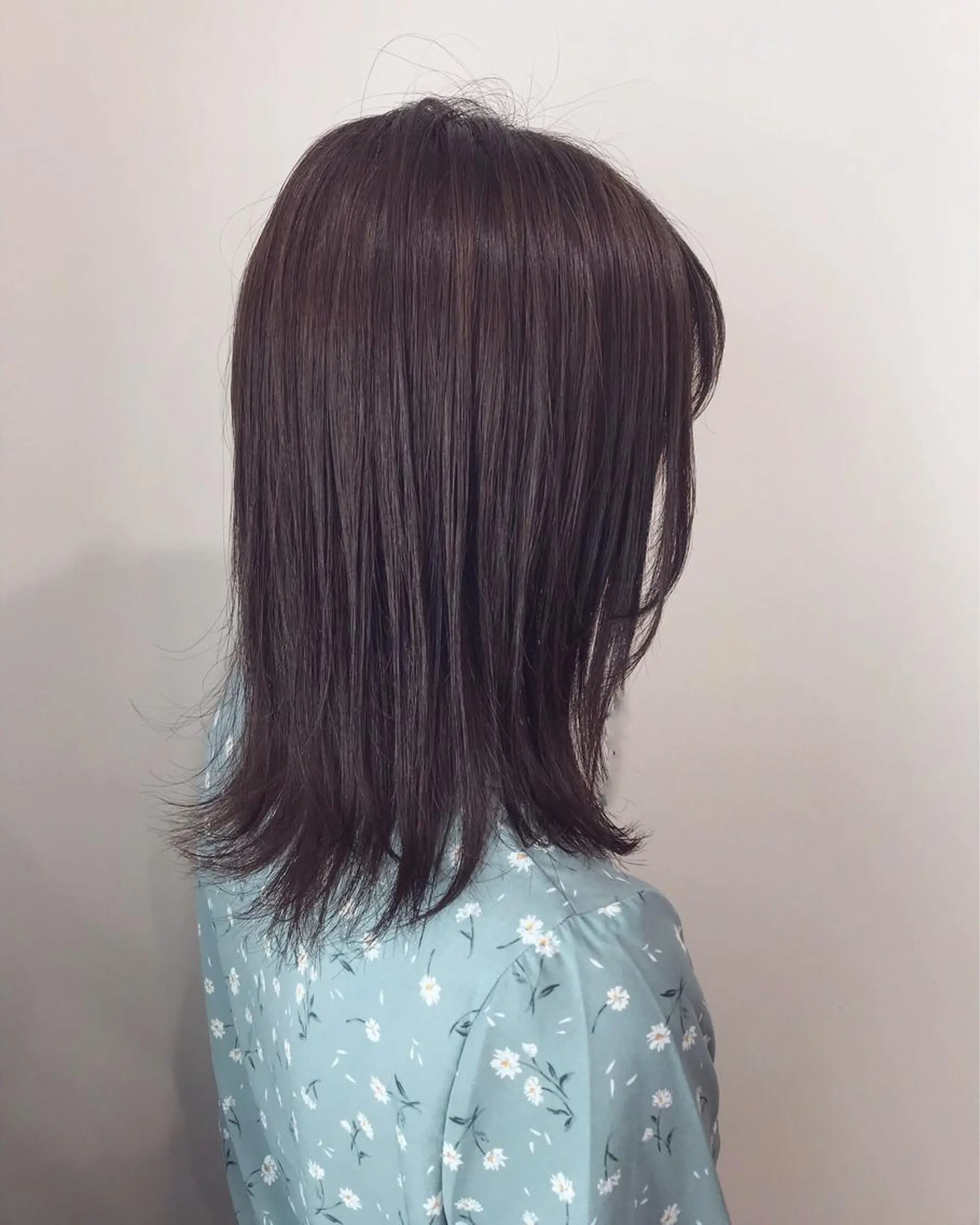 セミロング カラー ラベンダーカラー レイヤー/大人ボブ 渡邉【日吉美容室】のヘアスタイル