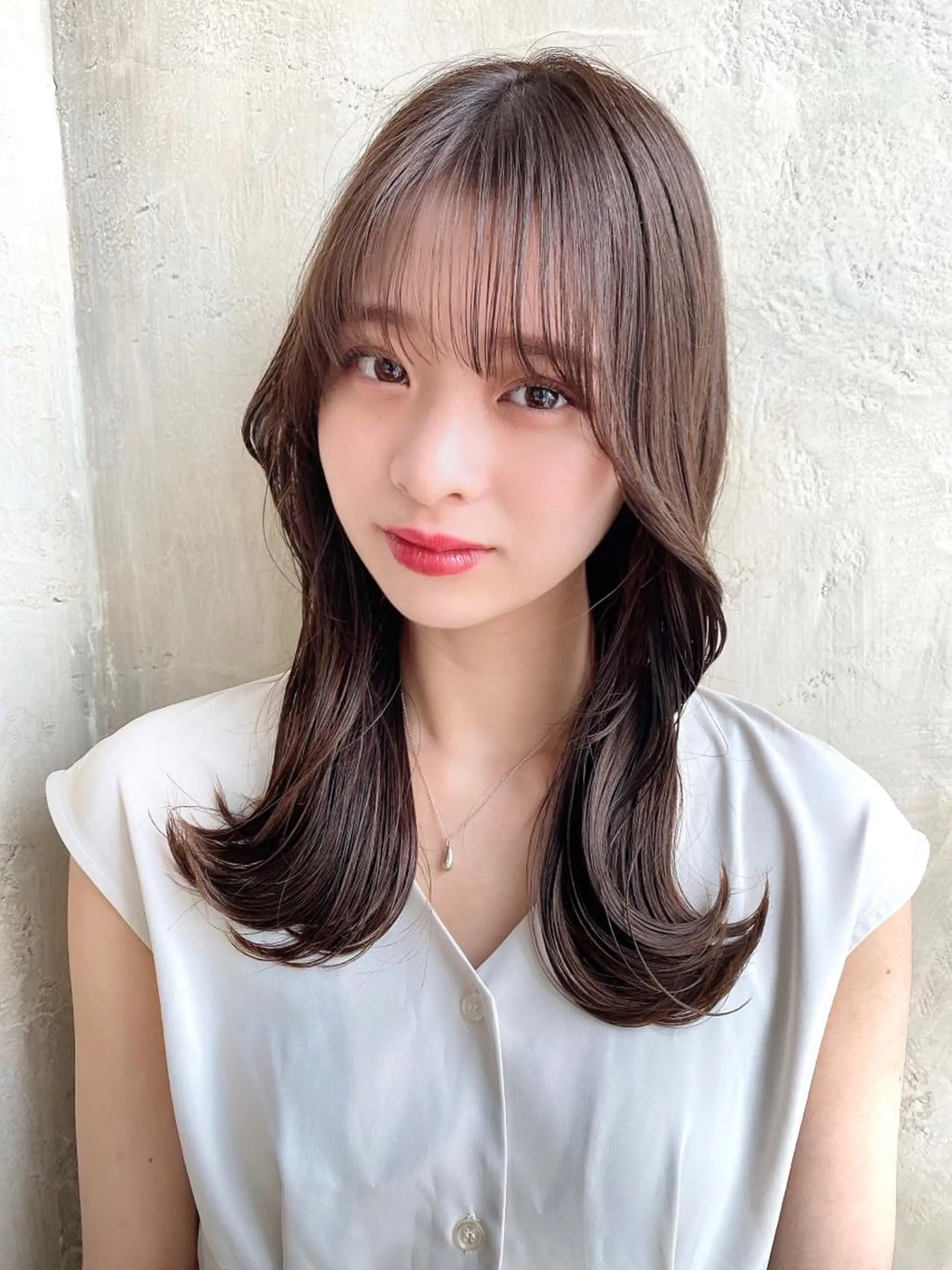 セミロング カラー ベージュカラー ブラウンカラー ブラウンベージュ くびれヘア 顔周りカット 顔周り/くびれヘア 韓国ヘア💕風間るなのヘアスタイル