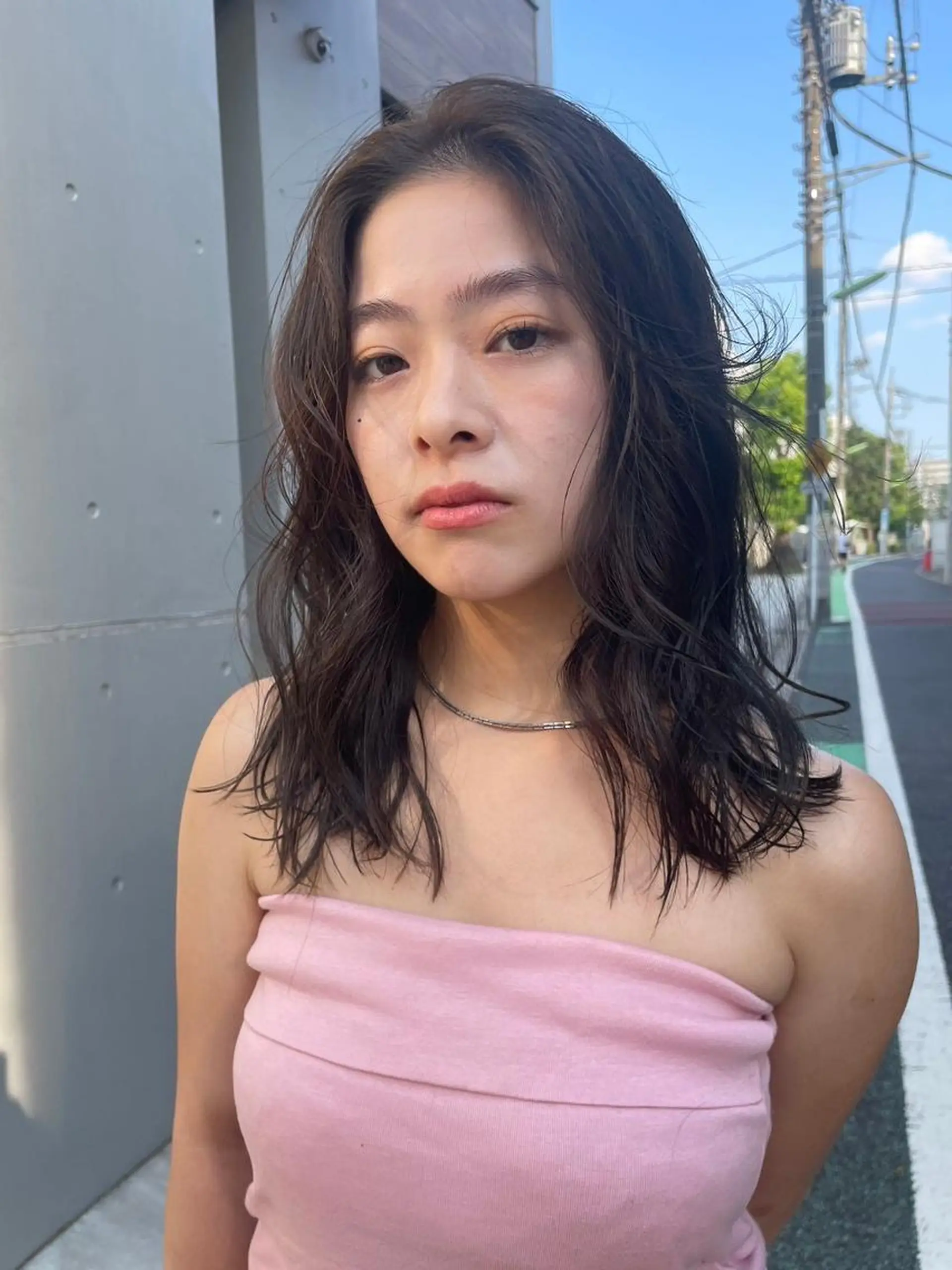 ミディアム カラー パーマ ショートボブ ミディアムパーマ アディクシーカラー ブリーチ ケアブリーチ カット ヘアカラー トリートメント ヘッドスパ CEINE＋ officialのヘアスタイル