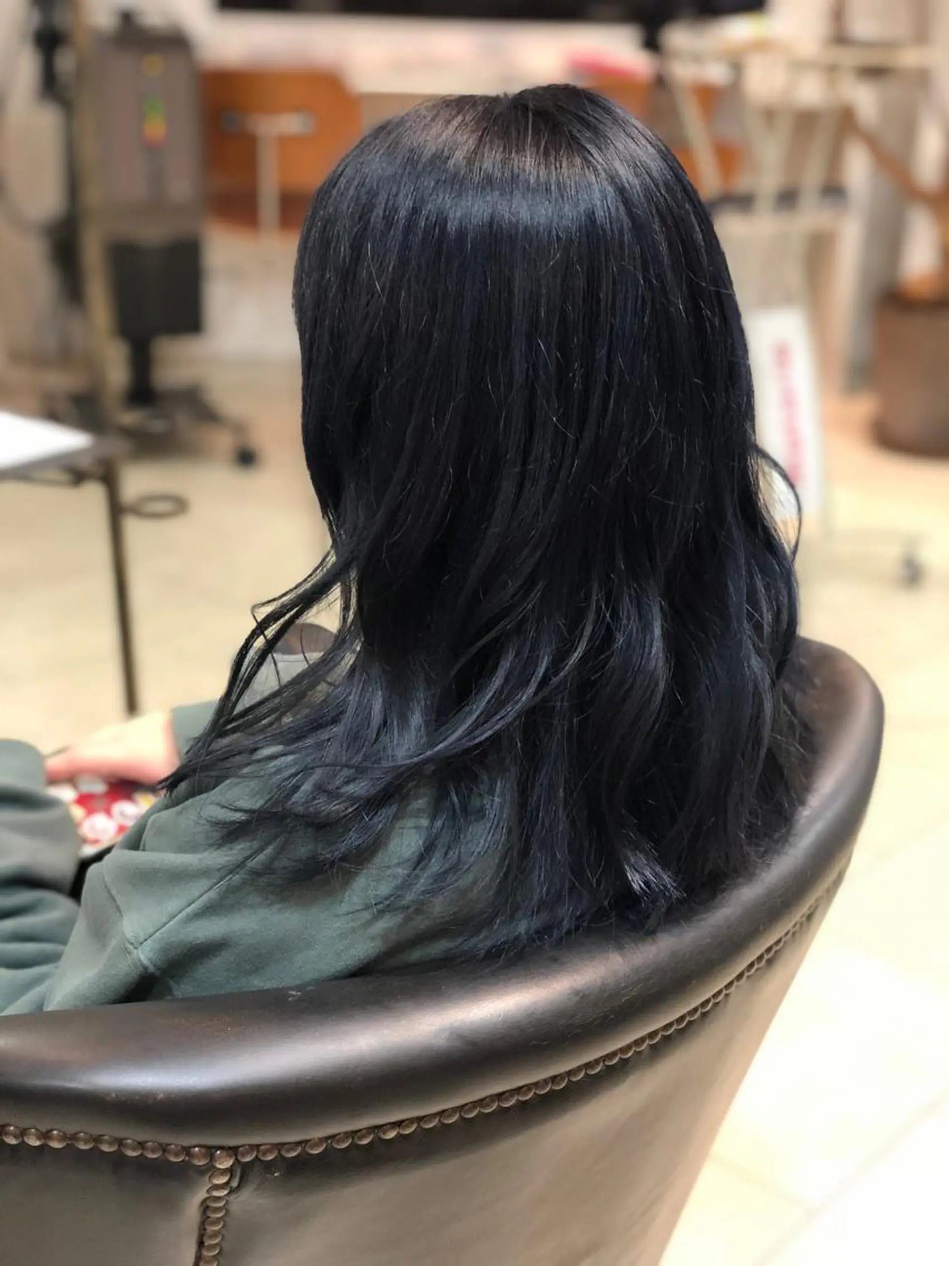 ロング カラー ネイビーカラー 田中 貴大のヘアスタイル