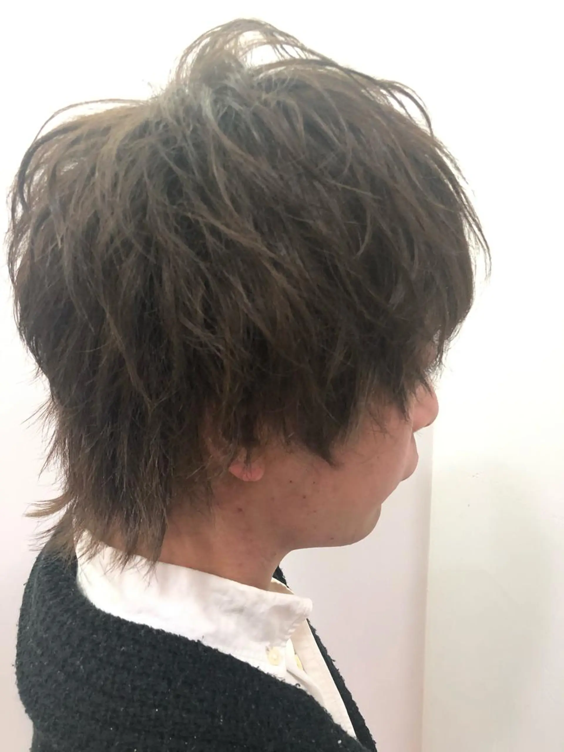 ショート カラー メンズ 髪質改善× 白髪ぼかし溝江のヘアスタイル