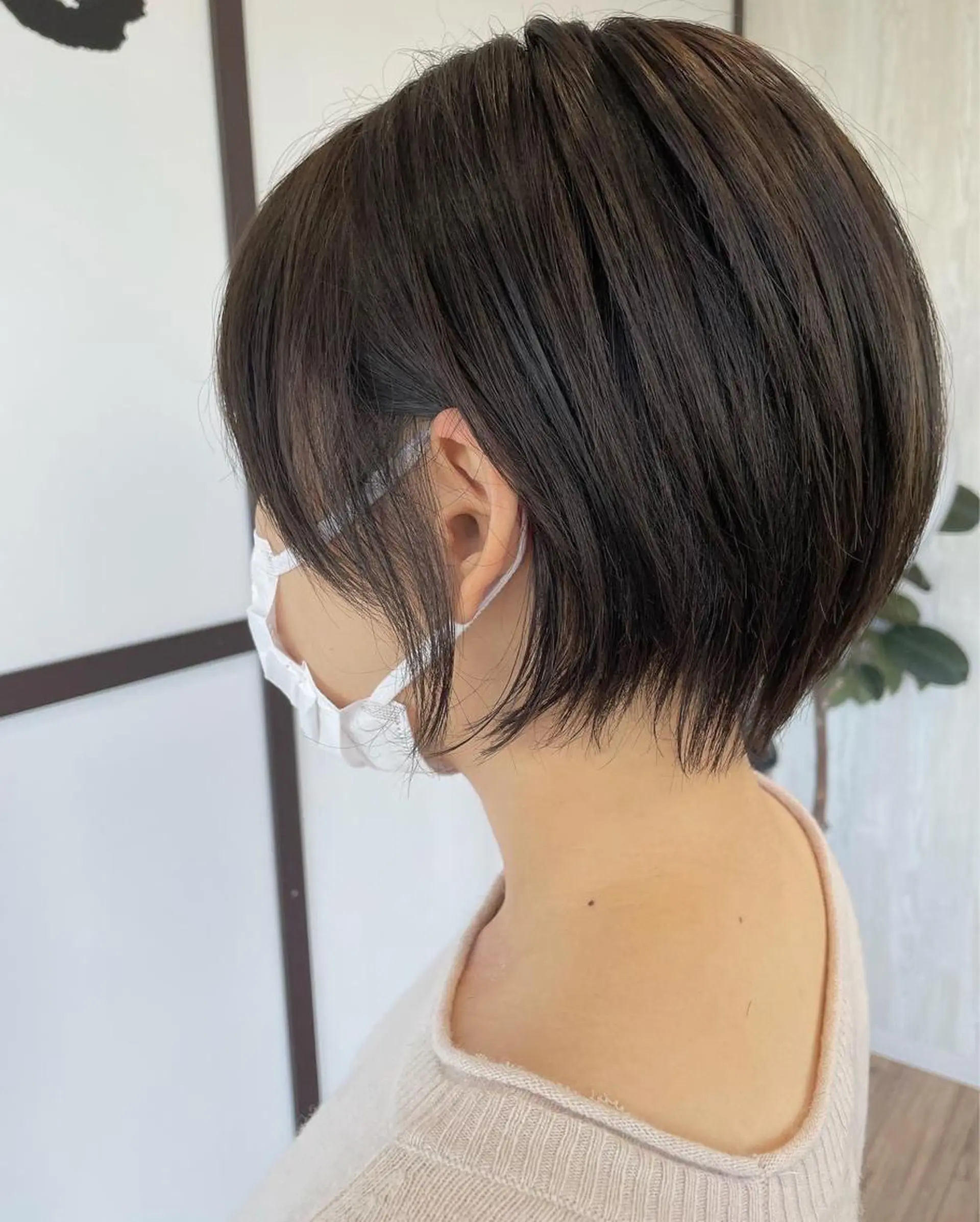 ショート カラー アッシュ 黒髪 透明感カラー ナチュラルブラック 外国人風カラー カット ヘアカラー トリートメント 河合秀明/ショート /ボブ/レイヤーのヘアスタイル