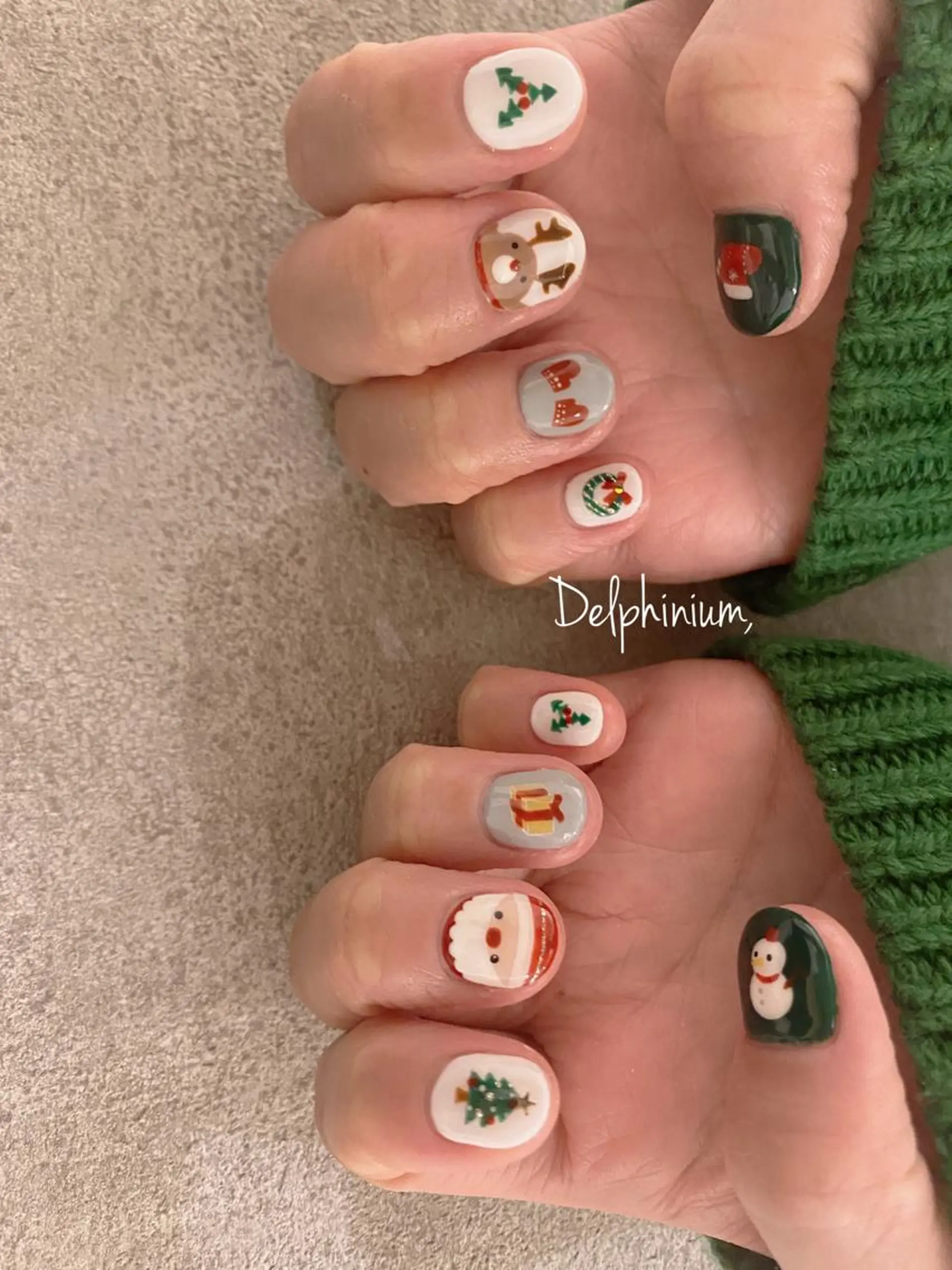 ネイル アートネイル 冬ネイル クリスマス ハンドネイル 岡本 友恵のネイルデザイン