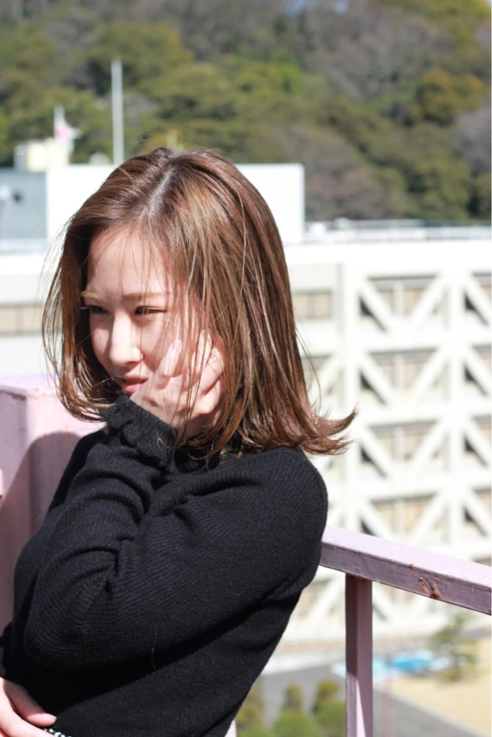 ミディアム カラー グレージュ ハイライトカラー ハイライト カット Viage （ビアージュ）のヘアスタイル