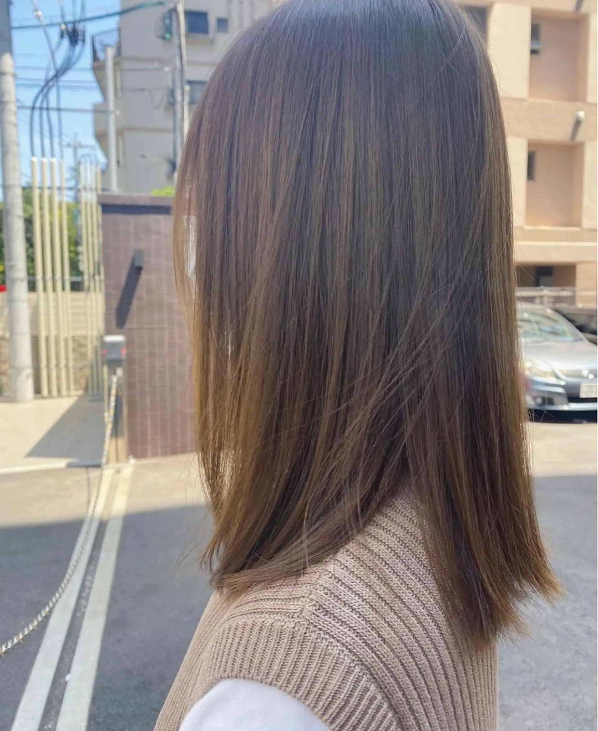 セミロング 似合わせカット トリートメント いわさき ゆずほのヘアスタイル