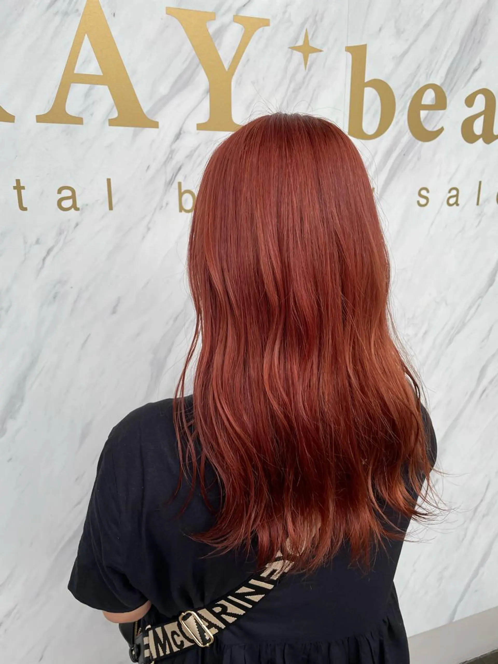 ロング カラー オレンジ ピンクカラー ヘアカラー 小森 永のヘアスタイル