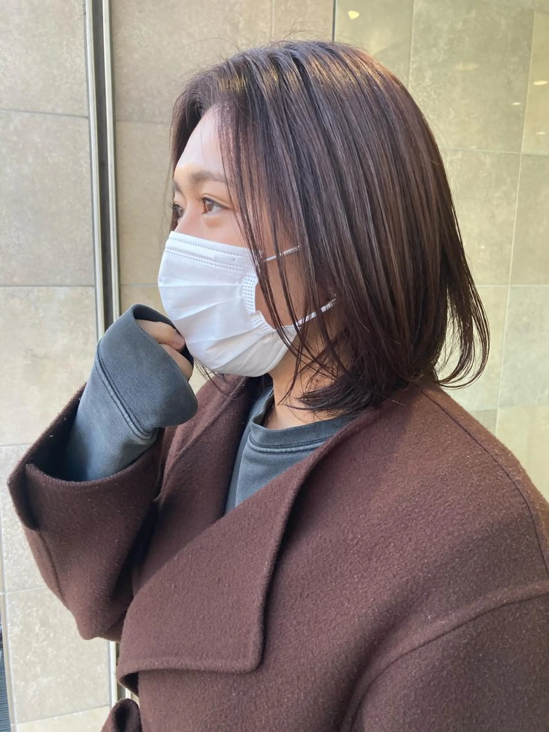 ミディアム カラー アクアカラー 透明感カラー バイオレットカラー トリートメント 田中 あかねのヘアスタイル