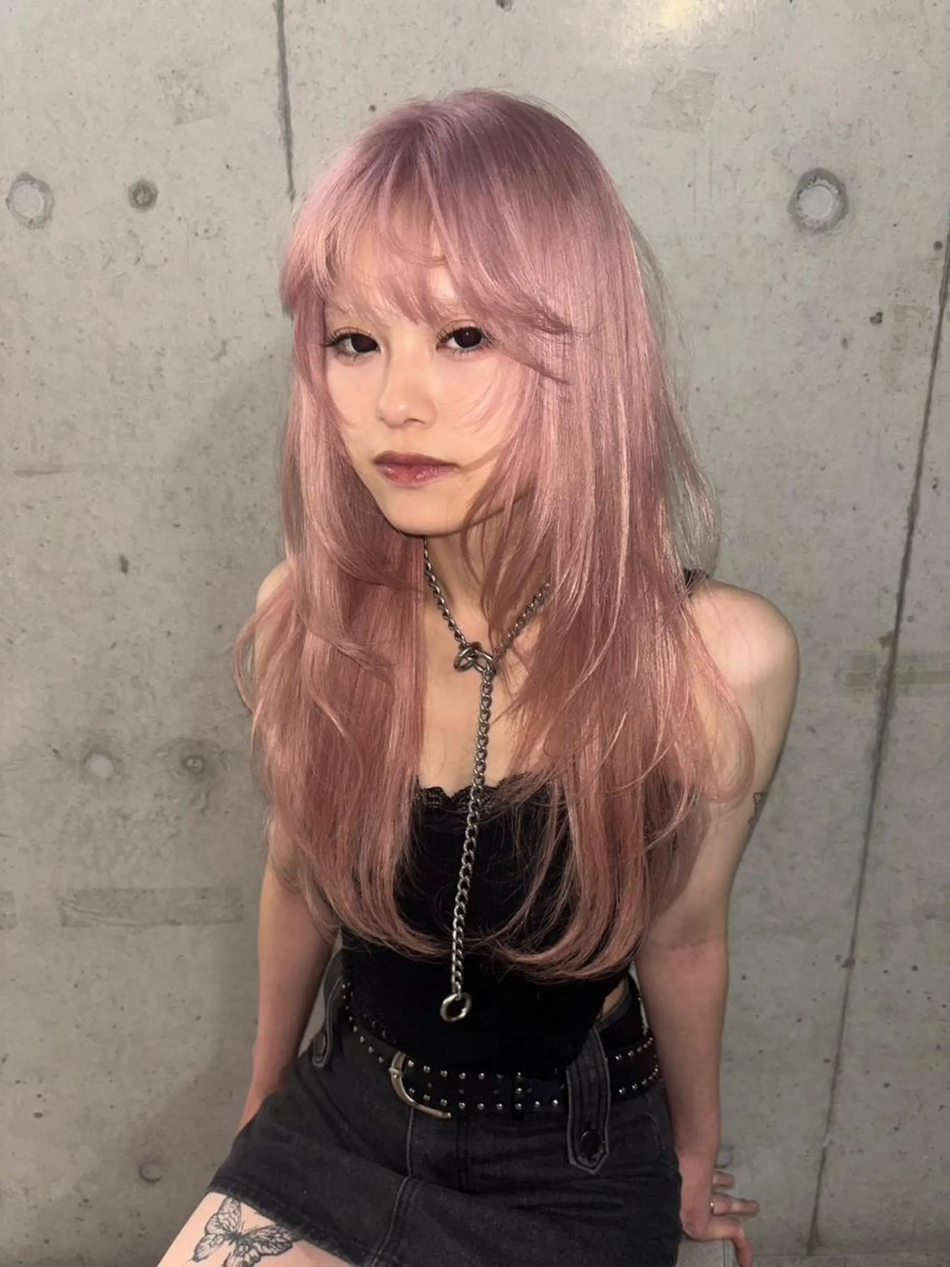 カラー ロング ブリーチ ケアブリーチ ハイトーンカラー ピンクカラー ヘアカラー トリートメント ハイトーン😺艶 ✨ブリーチ✨透明感のヘアスタイル