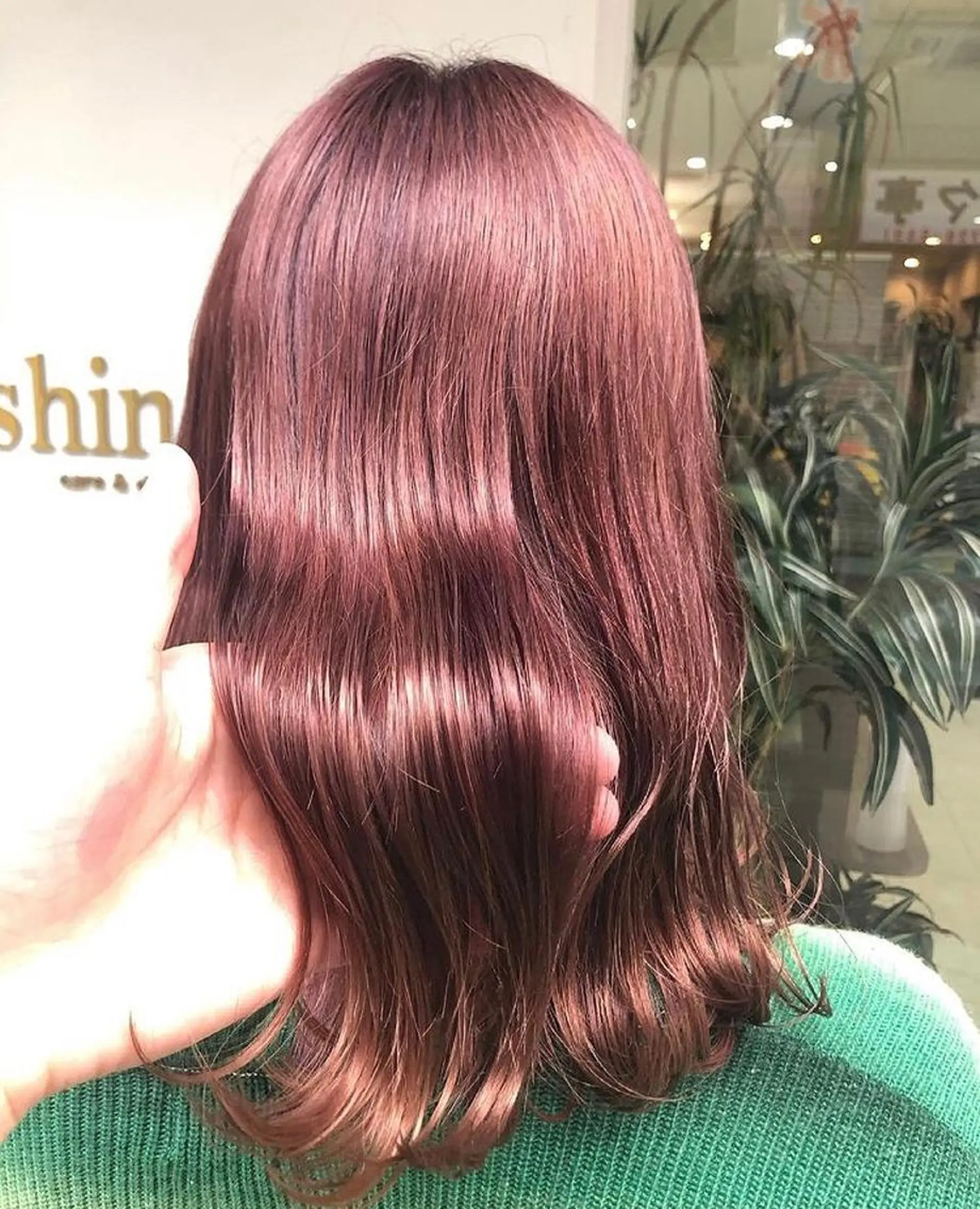 ミディアム カラー ヘアアレンジ ピンクカラー 髪質改善/ ツヤ髪カラー/高井のヘアスタイル