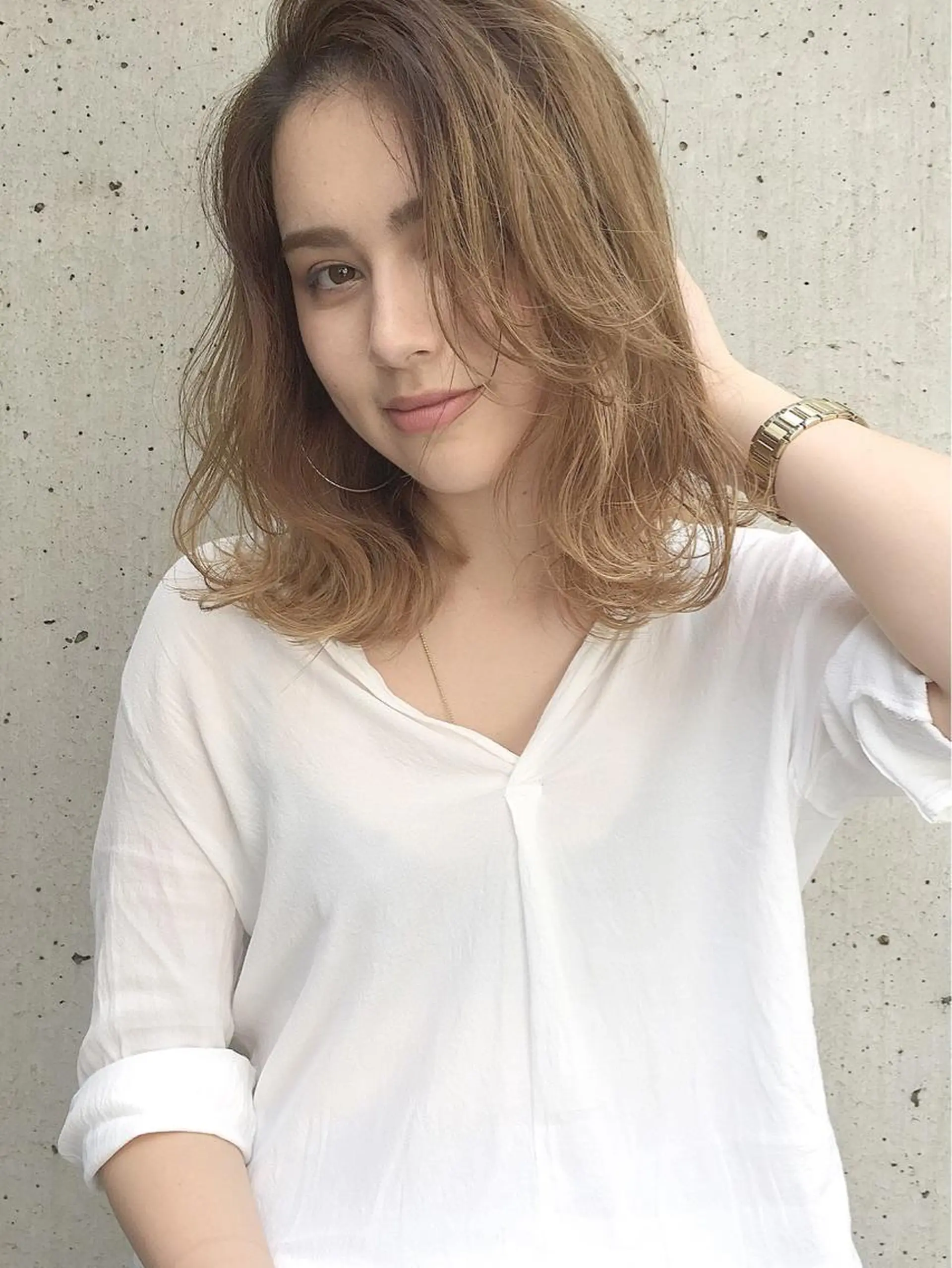 ミディアム カラー パーマ ヘアアレンジ メンズ キッズ ネイル マツエク・マツパ メンズブリーチ メンズハイライト メンズインナーカラー アクアカラー ブリーチ 韓国風×透明感カラー 髪質改善オタベシンヤのヘアスタイル