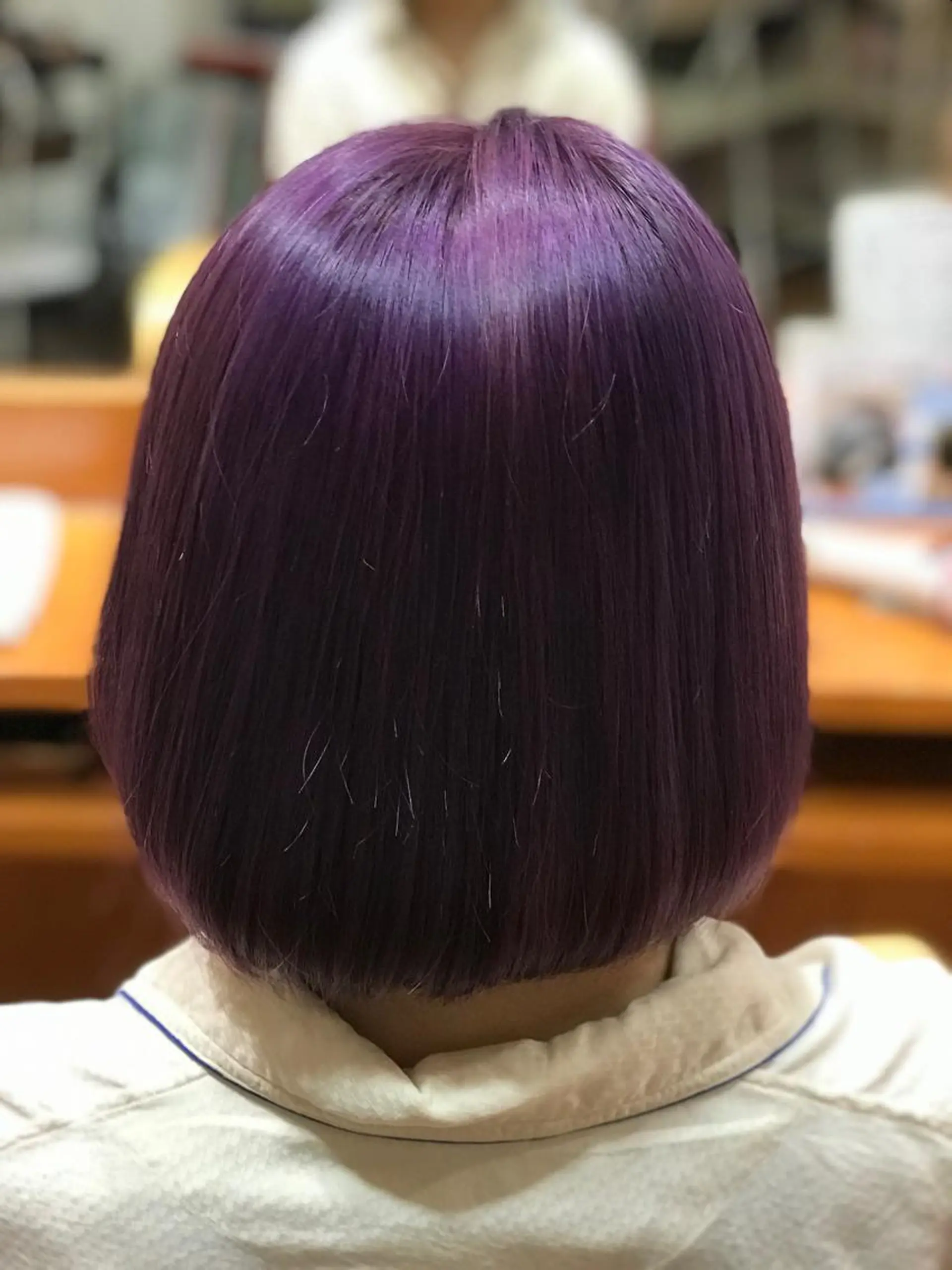 ミディアム カラー ブリーチ パープルカラー 代表 しみず としやのヘアスタイル