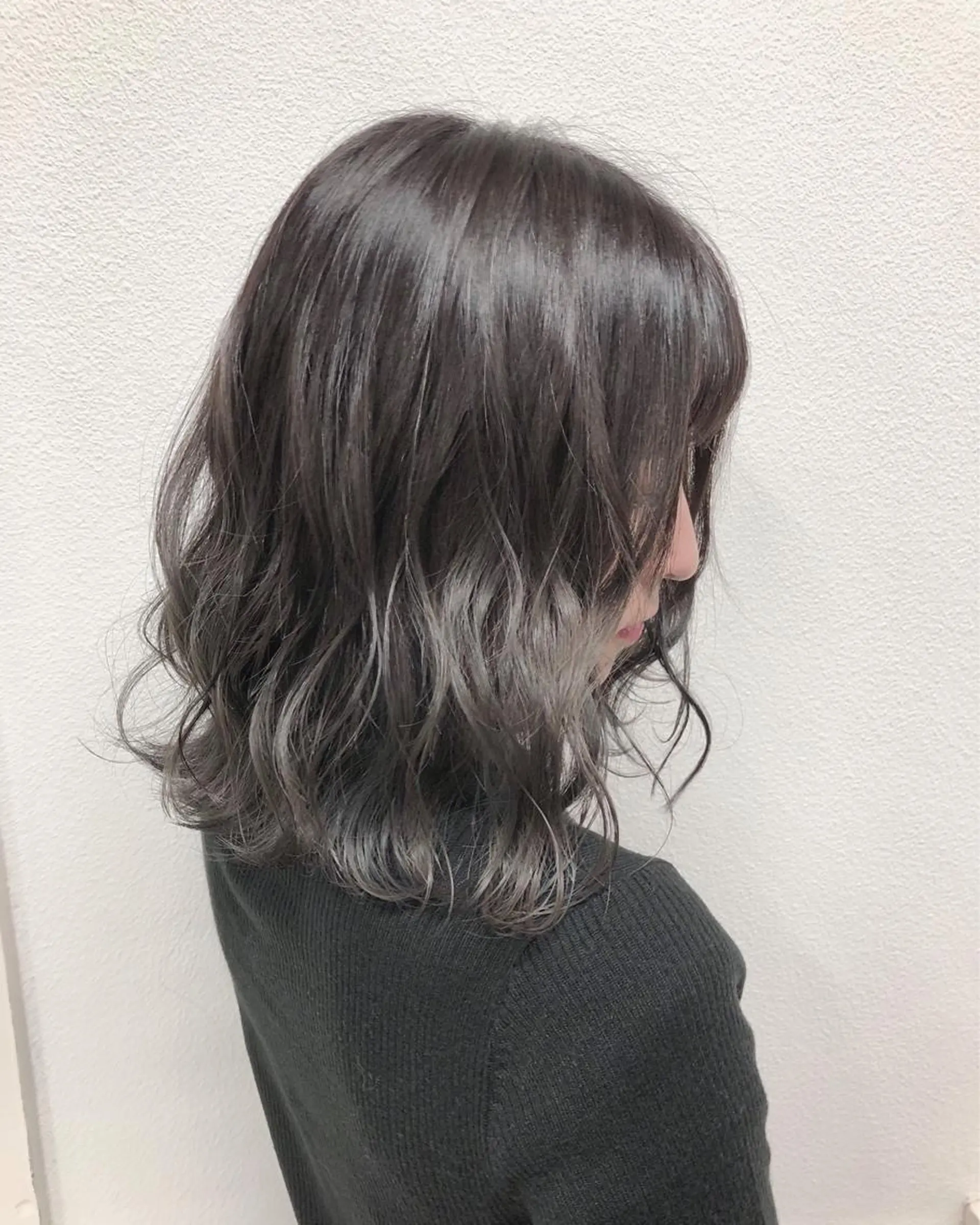 ミディアム カラー ヘアアレンジ グレージュ カット ヘアカラー トリートメント GiseL天神カラー 髪質改善/ブリーチのヘアスタイル