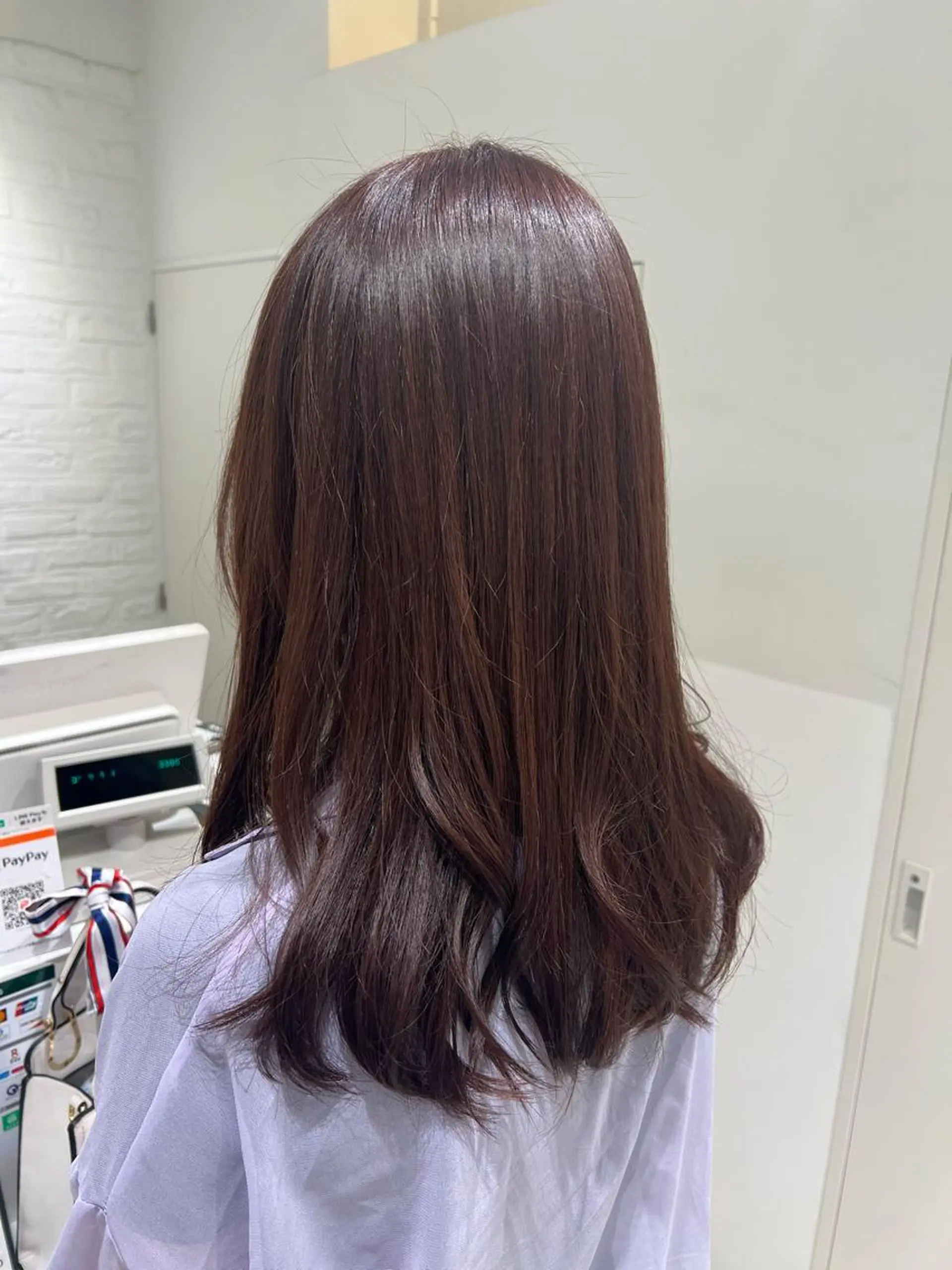 セミロング カラー ブラウンカラー チョコレートブラウン ヘアカラー トリートメント 【暖色カラー特化】 中山由梨のヘアスタイル