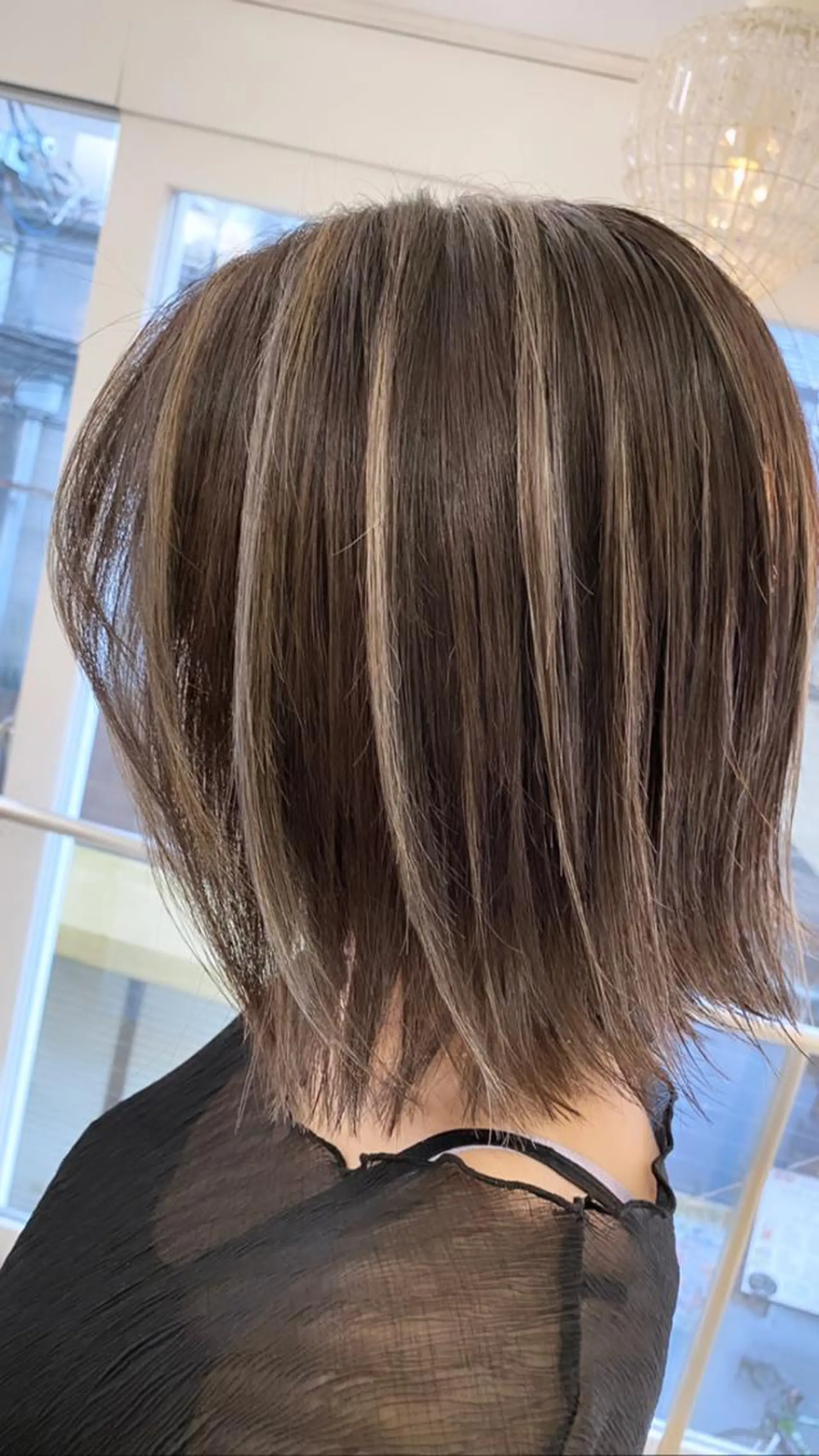 ミディアム カラー ヘアアレンジ ハイライトカラー ハイライト 久米 治仁のヘアスタイル