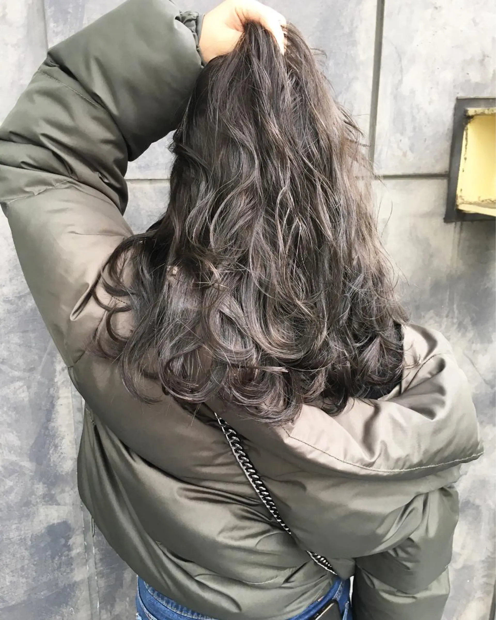 ロング カラー グレージュ レイヤーカット BLend 渋谷のヘアスタイル