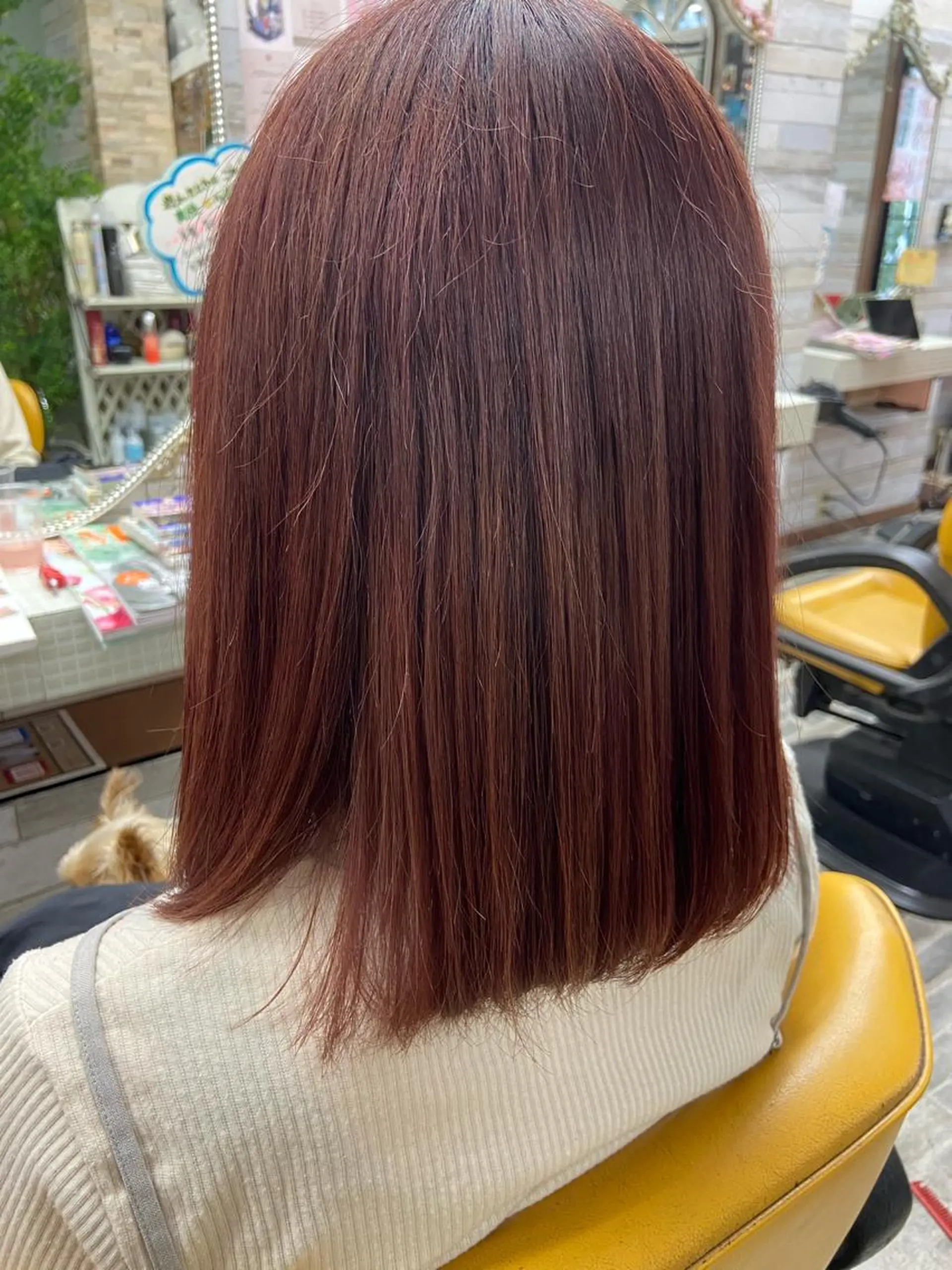 ミディアム カラー ピンクカラー ヘアカラー トリートメント 大坪 拓斗のヘアスタイル