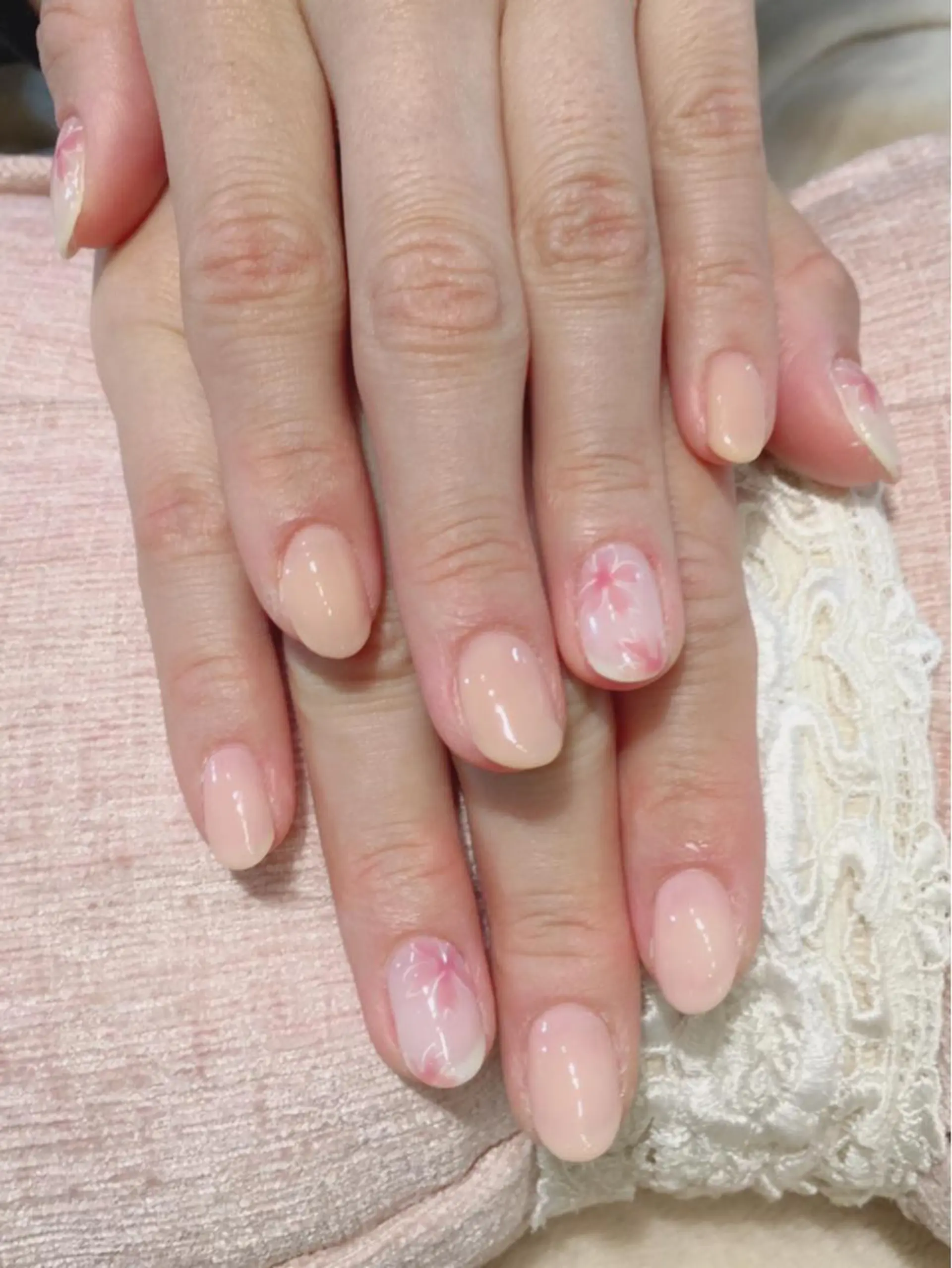 ネイル アートネイル 桜ネイル ビジューバイアクイユ ネイルズ　東中野店のネイルデザイン