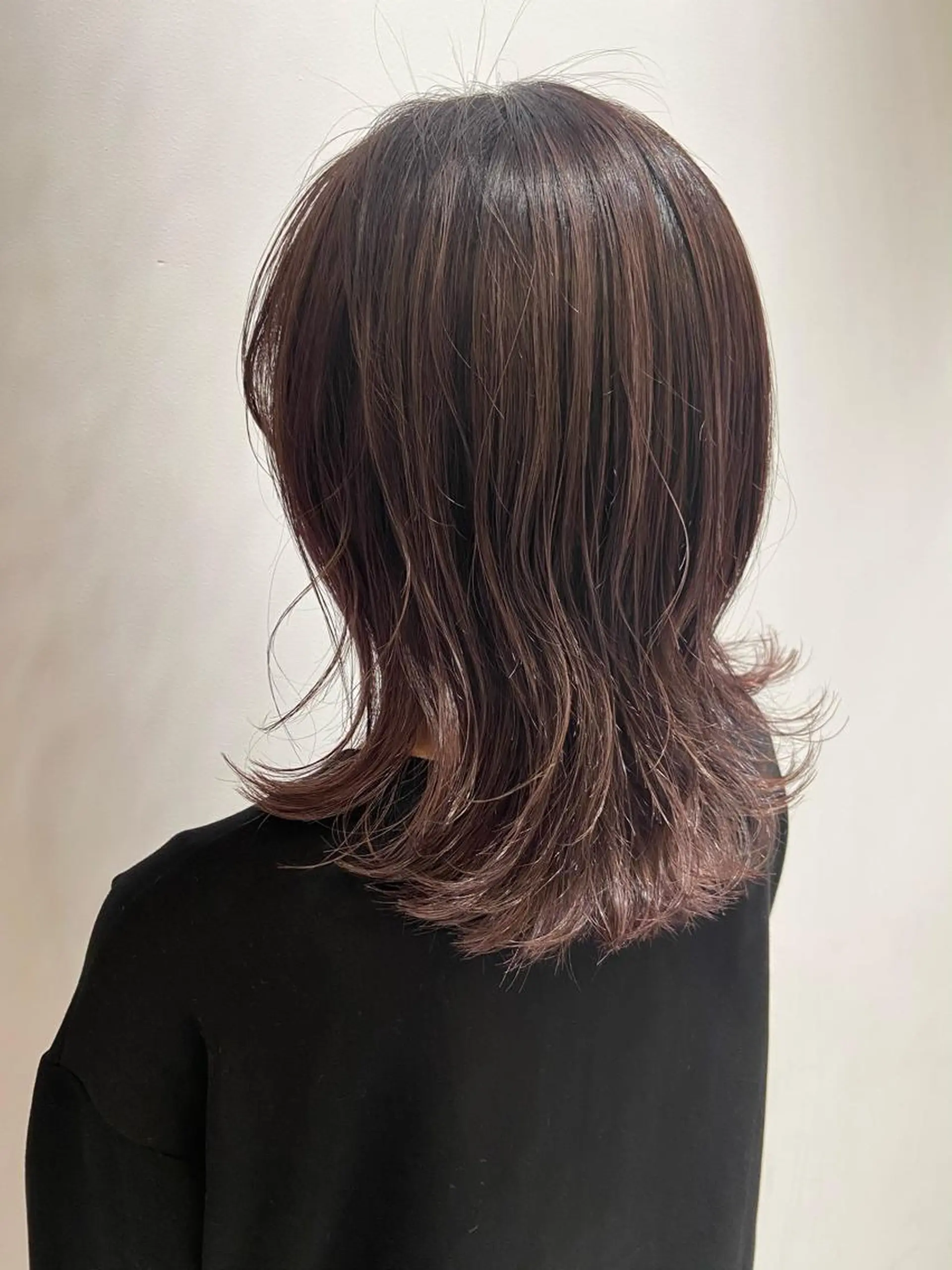 ミディアム カラー ヘアカラー 🐺ウルフ/レイヤー 似合わせ‎🤍沙羅のヘアスタイル