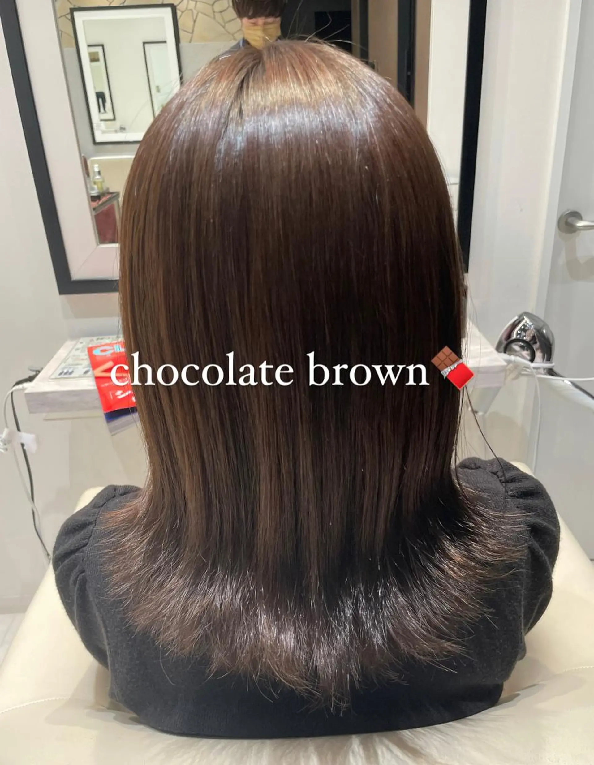 ロング カラー ブラウンカラー チョコレートブラウン k-twoたき✨艶感 カラー／美髪矯正のヘアスタイル