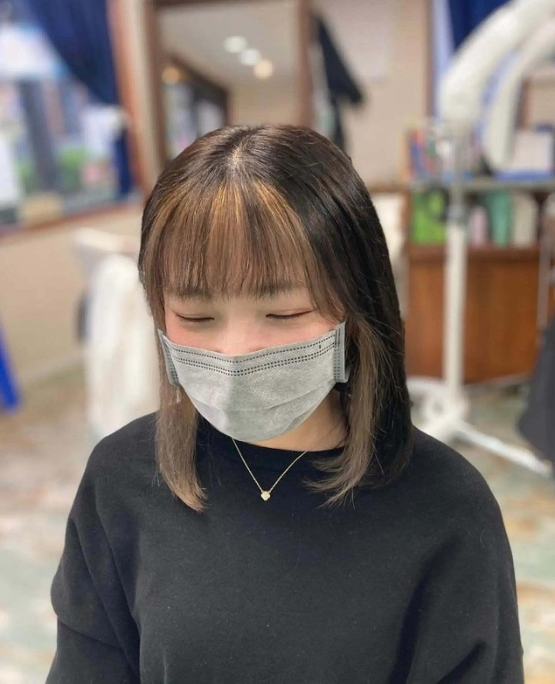 ミディアム カラー デザインカラー 田牧 みゆきのヘアスタイル
