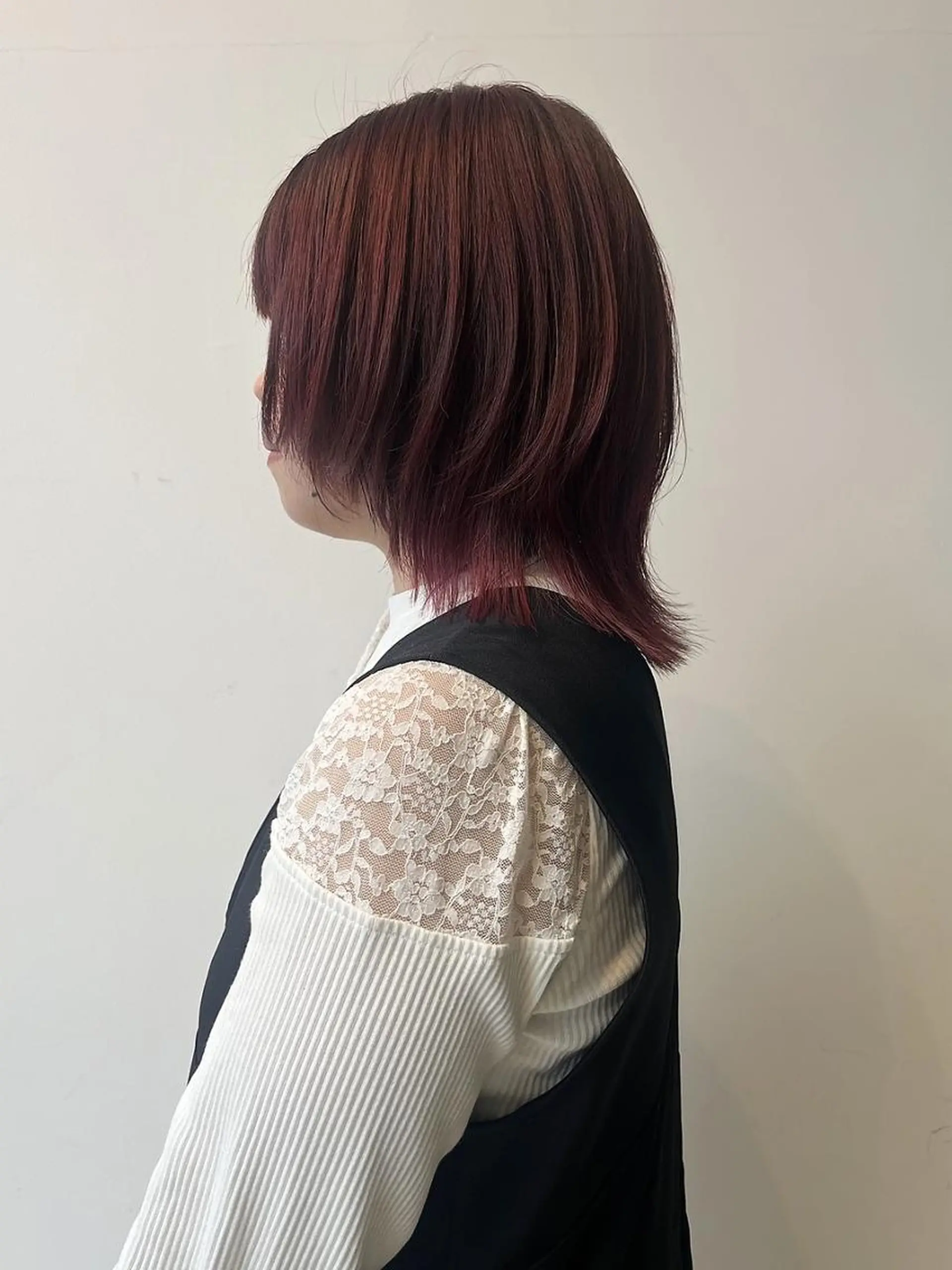 ミディアム カット ヘアカラー momoca/松本/ 暖色カラー/ボブのヘアスタイル