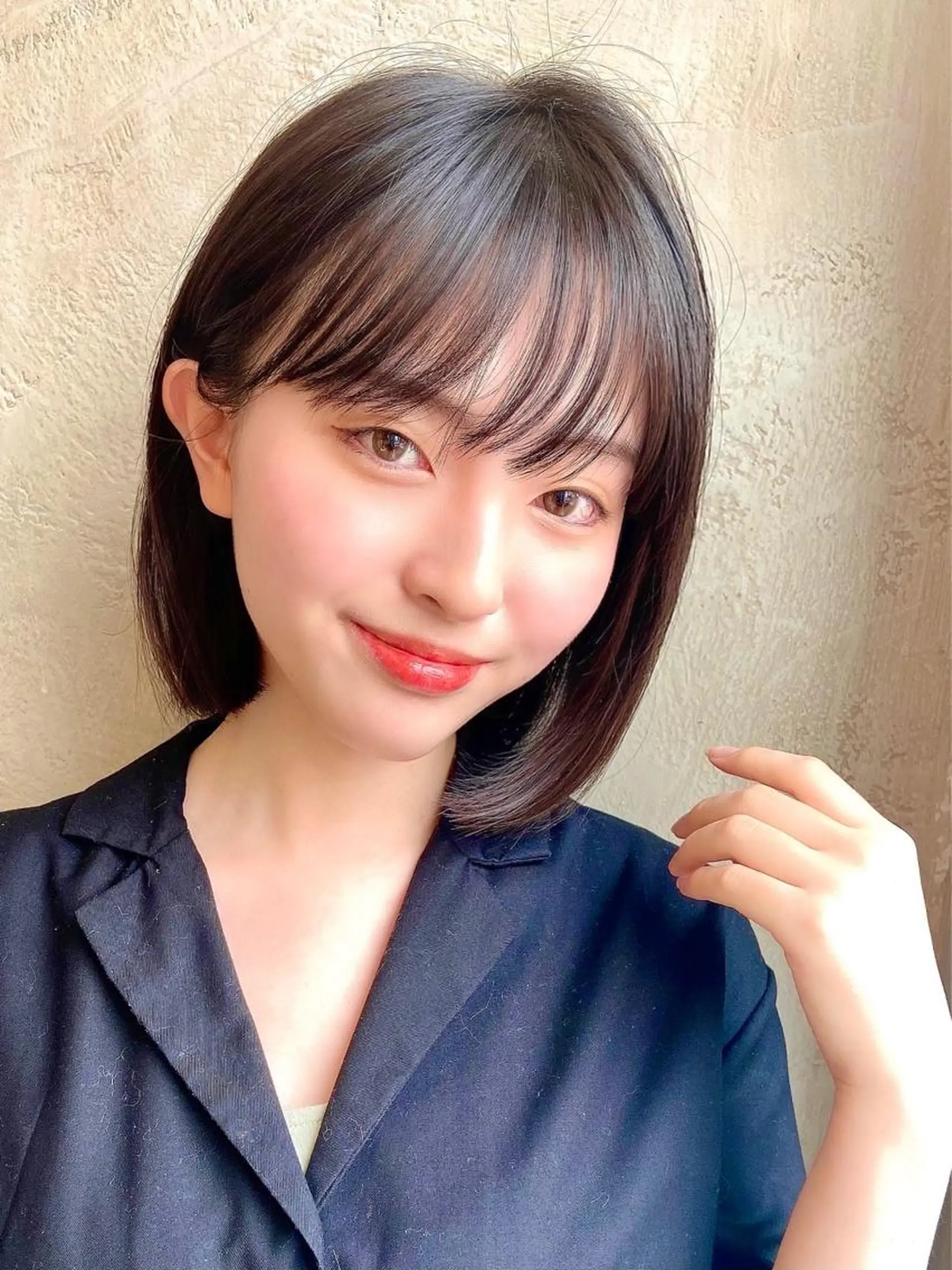 ミディアム カラー パーマ ヘアアレンジ ボブ 似合わせカット 小顔カット 🌈小顔似合わせ SHIHO🌈のヘアスタイル