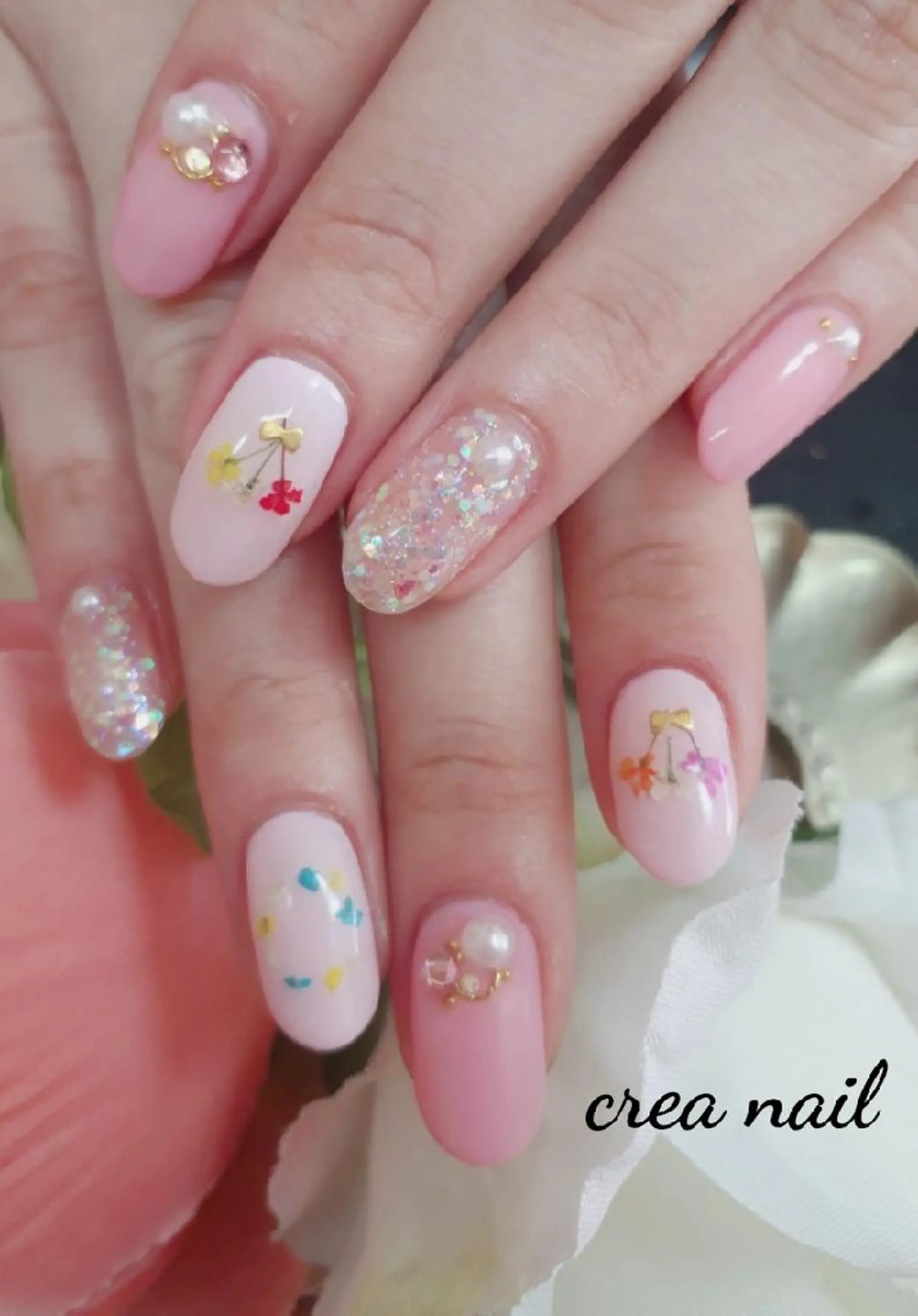 ネイル ピンク privateサロン creaのネイルデザイン