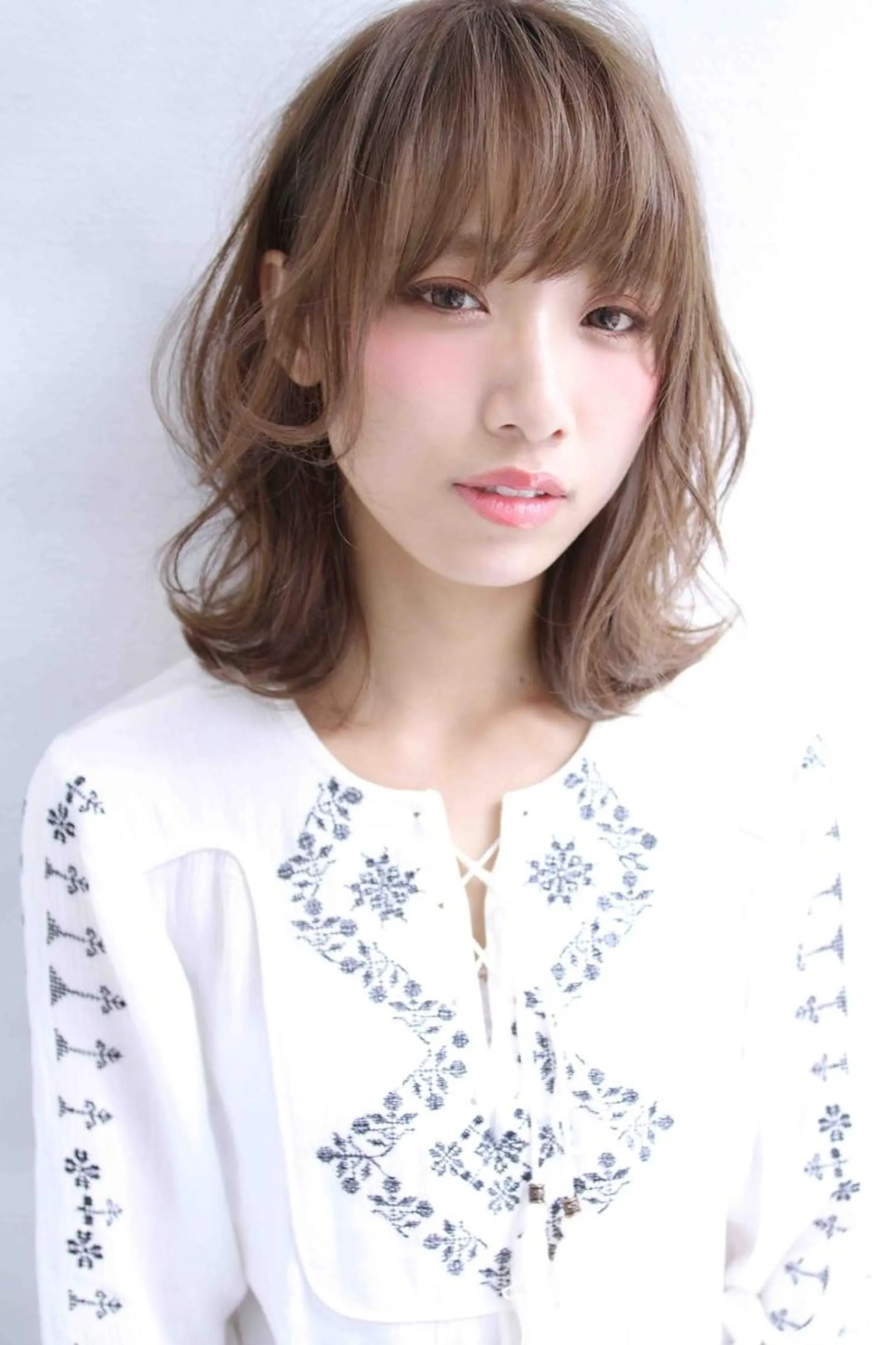 ミディアム カラー 韓国メンズヘア　ミル クティボブ　足立佳代のヘアスタイル