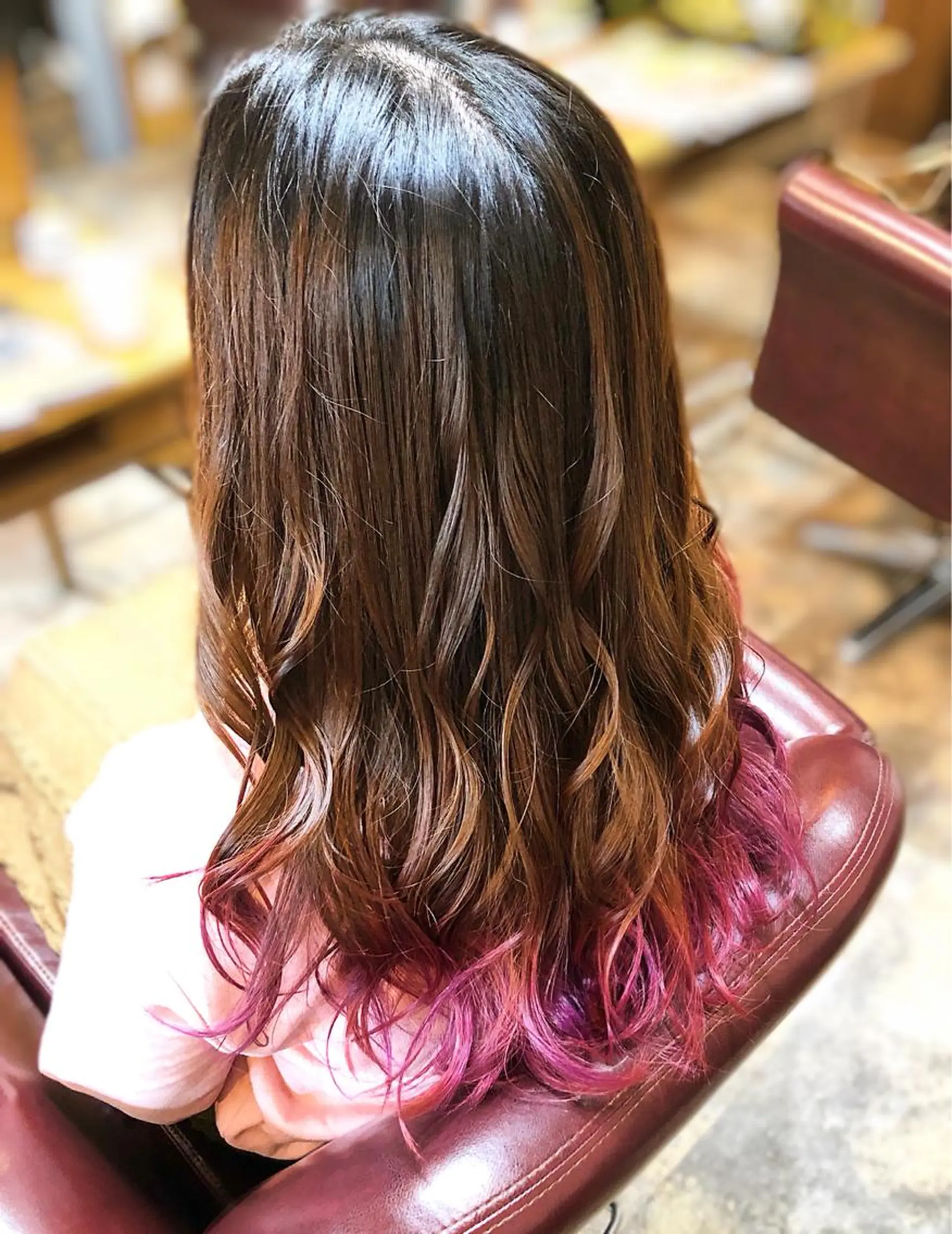 ロング カラー ヘアカラー トリートメント みやもと まなみのヘアスタイル