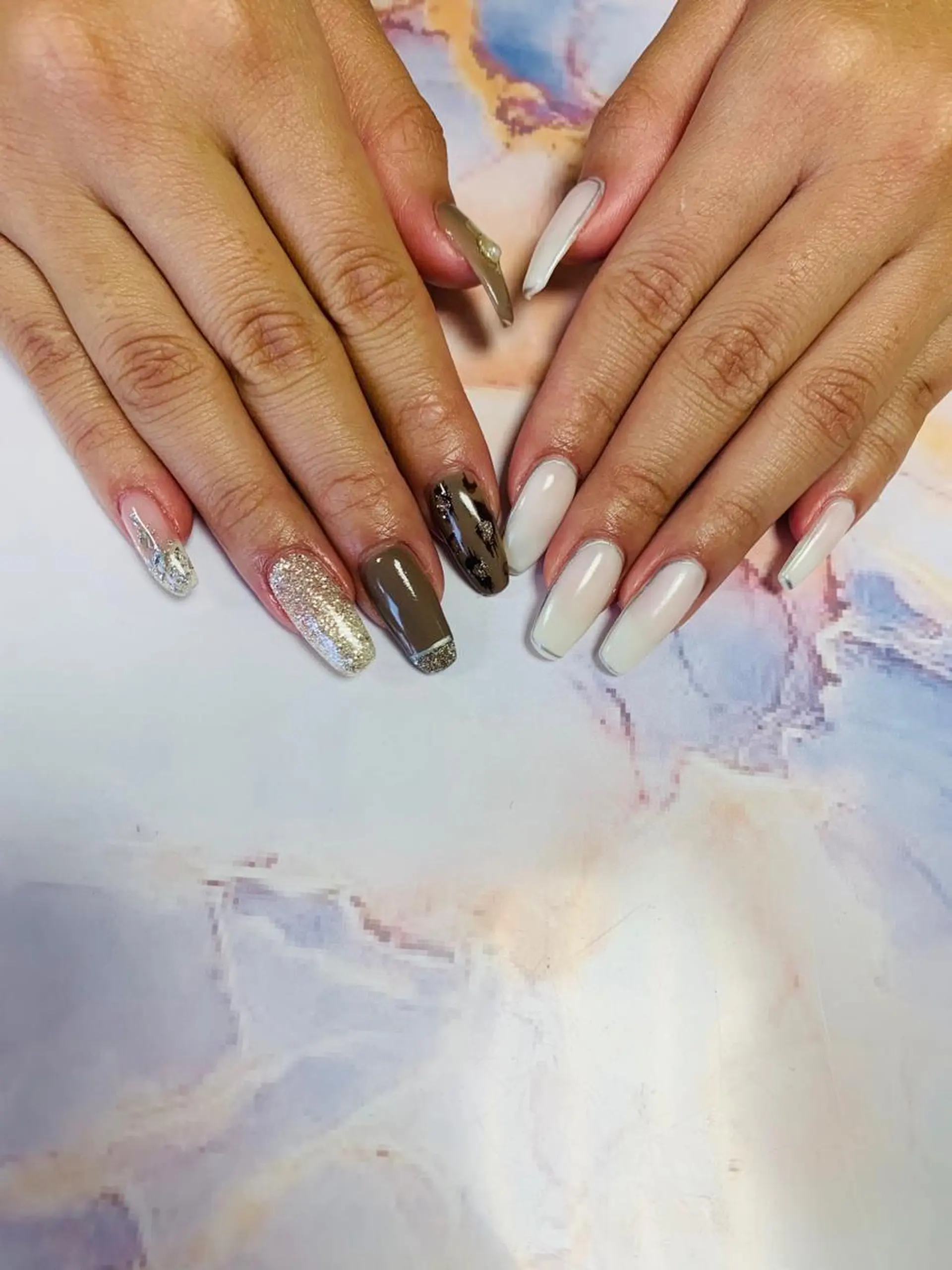 ネイル アニマル柄 ニュアンスネイル Feliz 楽しいネイルサロンのネイルデザイン