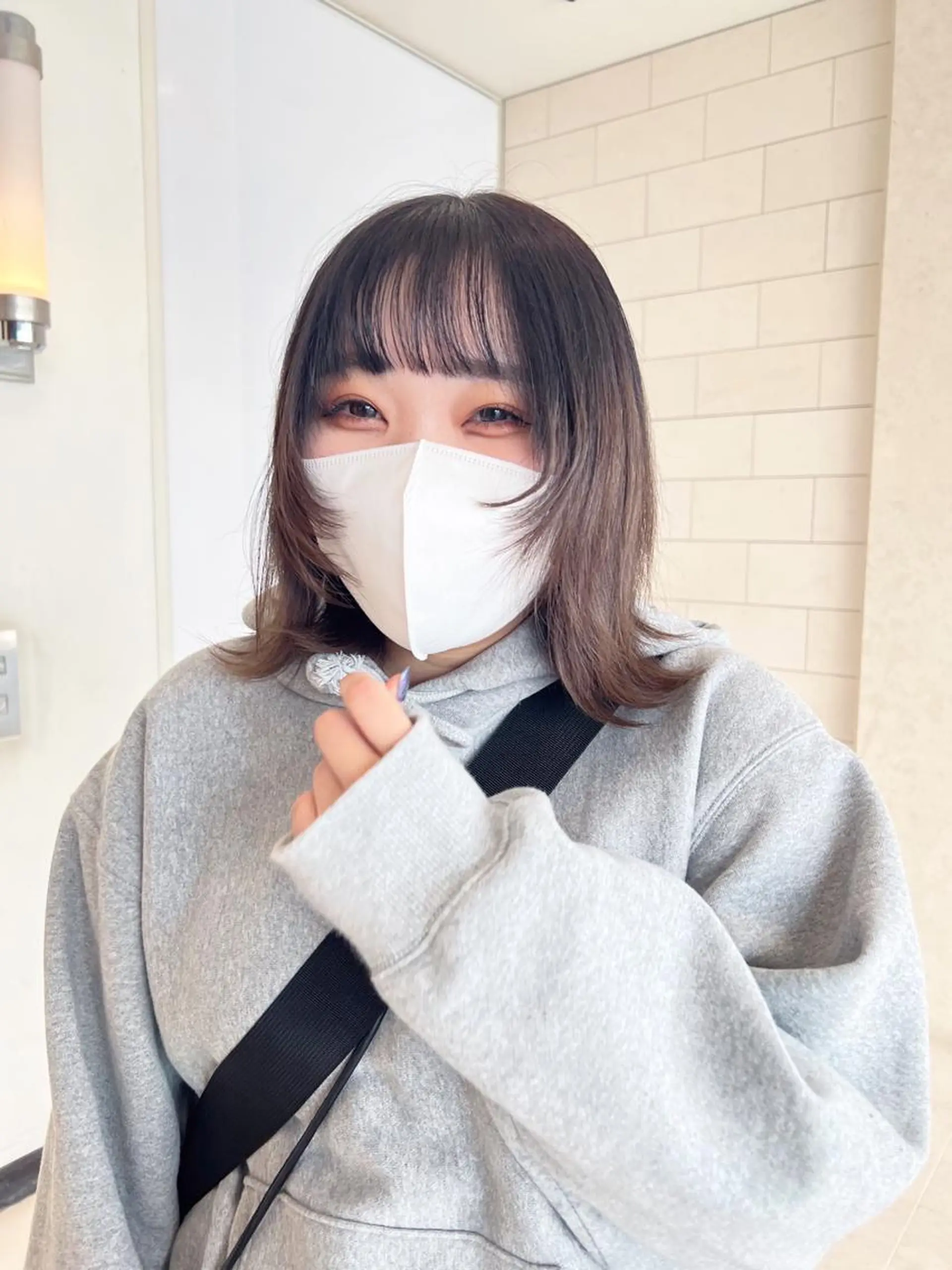 ミディアム フルガキ ハルカ天神美容室のヘアスタイル