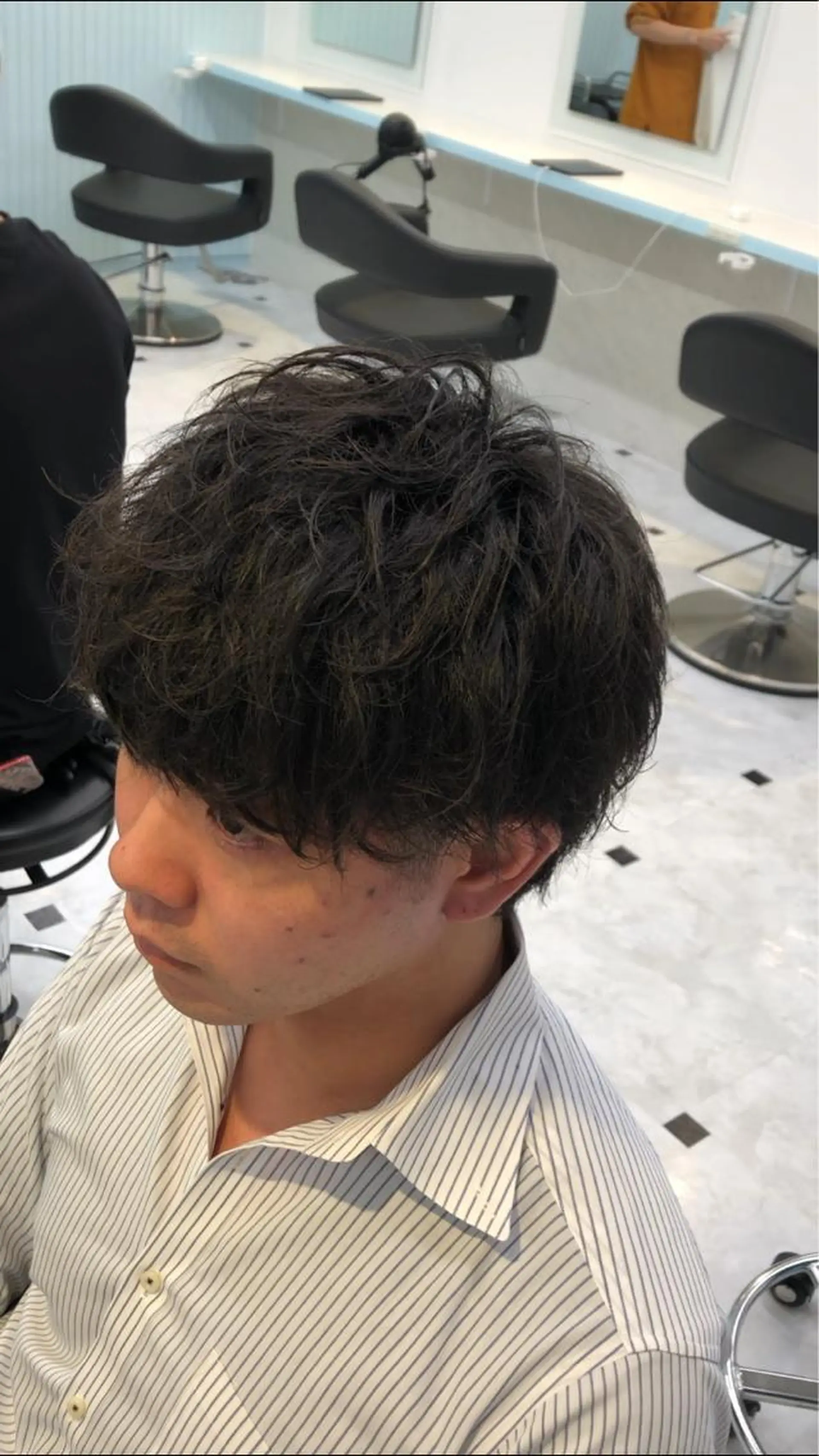 ショート パーマ メンズ メンズパーマ ベージュグレージュ 💕しゅーじ💕のヘアスタイル