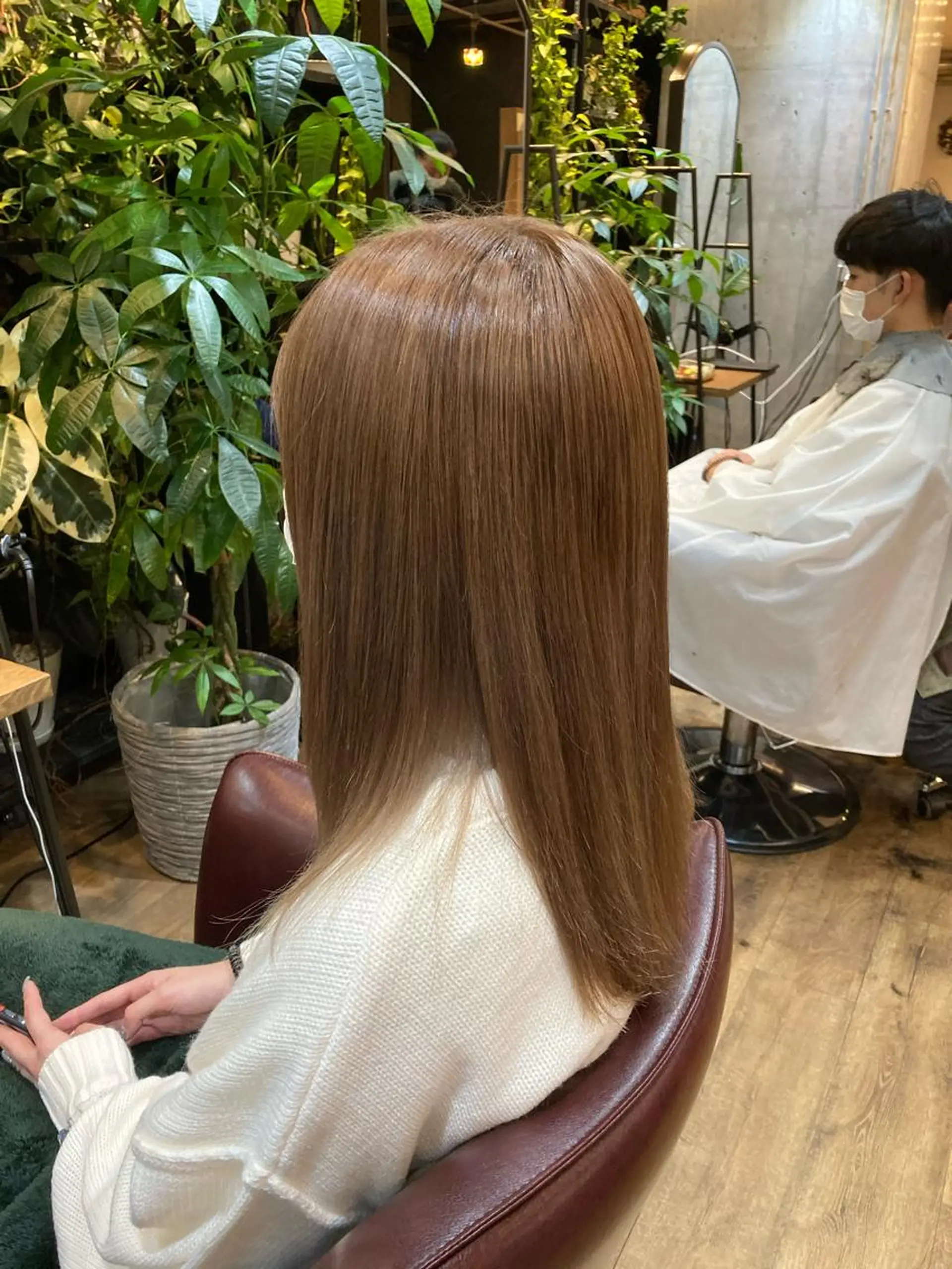 セミロング カラー ベージュカラー ダブルカラー ミルクティーベージュ 縮毛矯正/髪質改善 /SATOKOのヘアスタイル