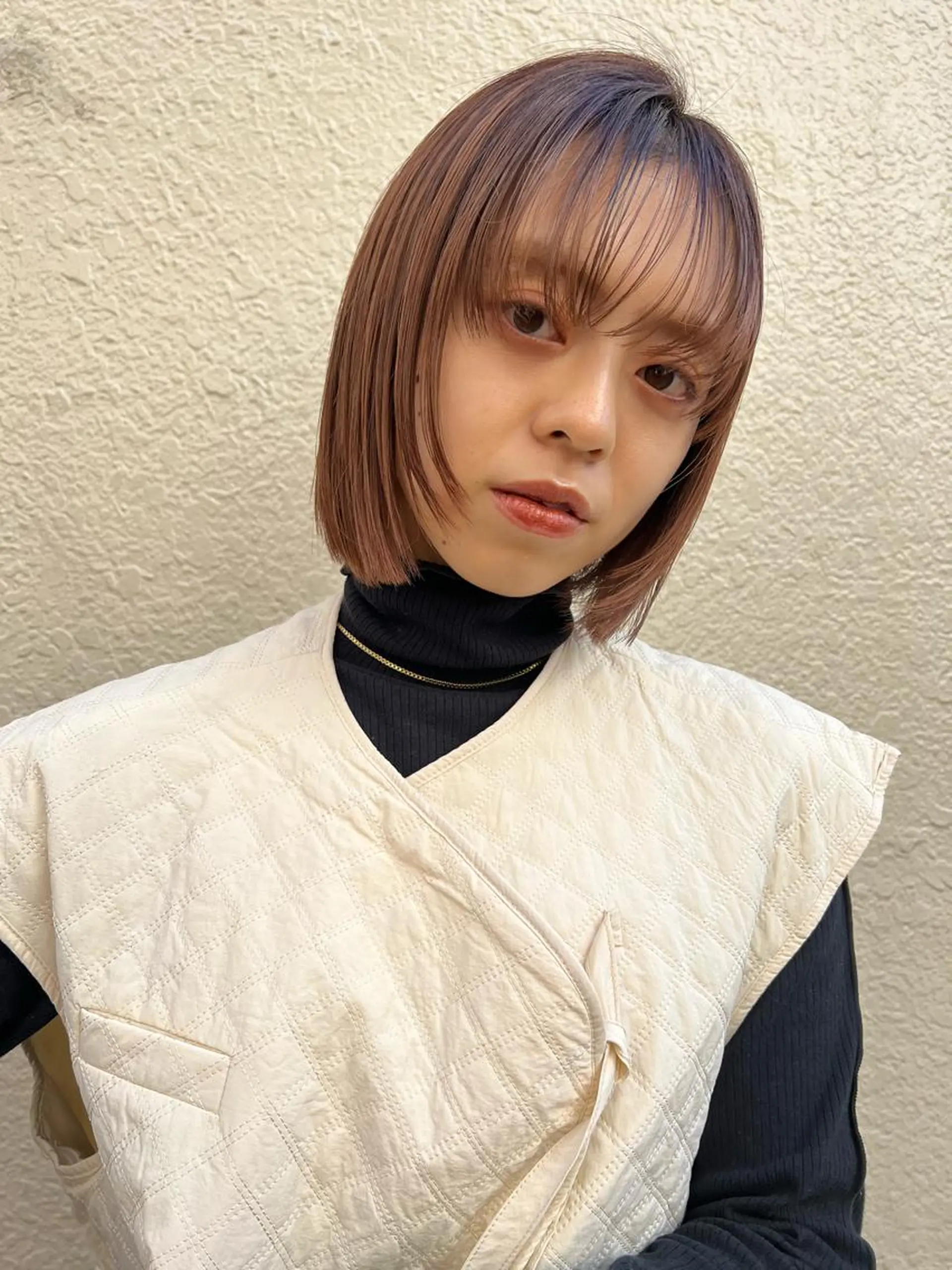 ショート カラー ボブ レイヤーカット ヘアカラー 縮毛矯正 トリートメント KANA/ボブ/ インナーカラー/艶髪のヘアスタイル