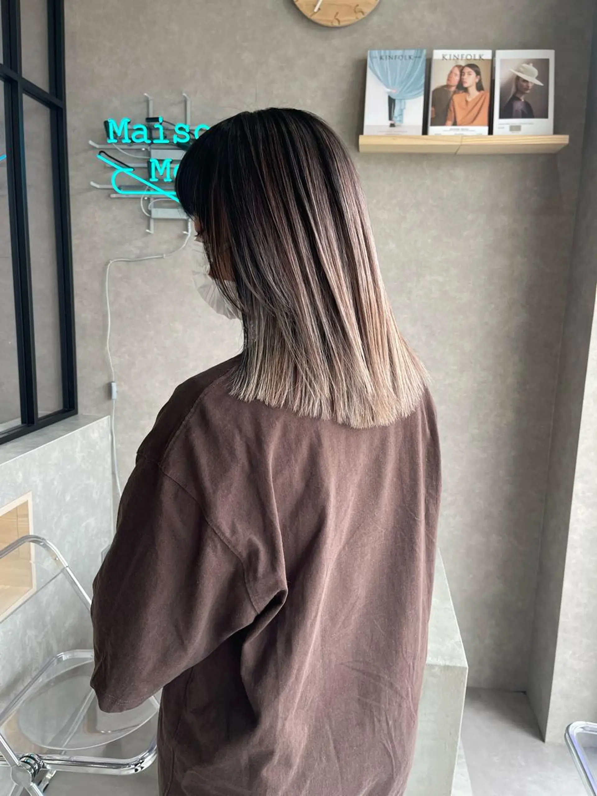 ミディアム カラー カット ヘアカラー トリートメント 一ノ瀬 暁のヘアスタイル