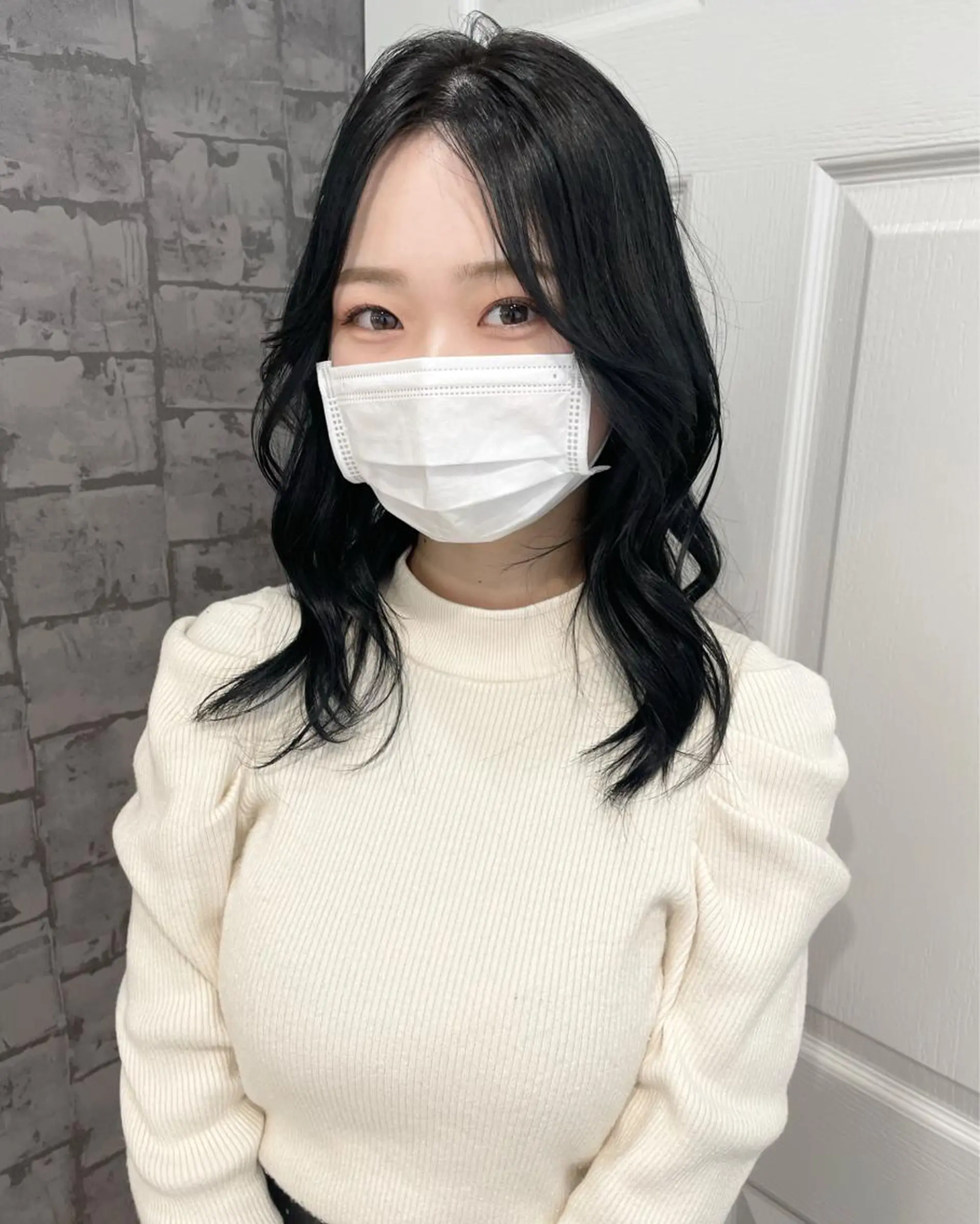 ミディアム rina／ベージュ ワンホン/韓国ヘアのヘアスタイル