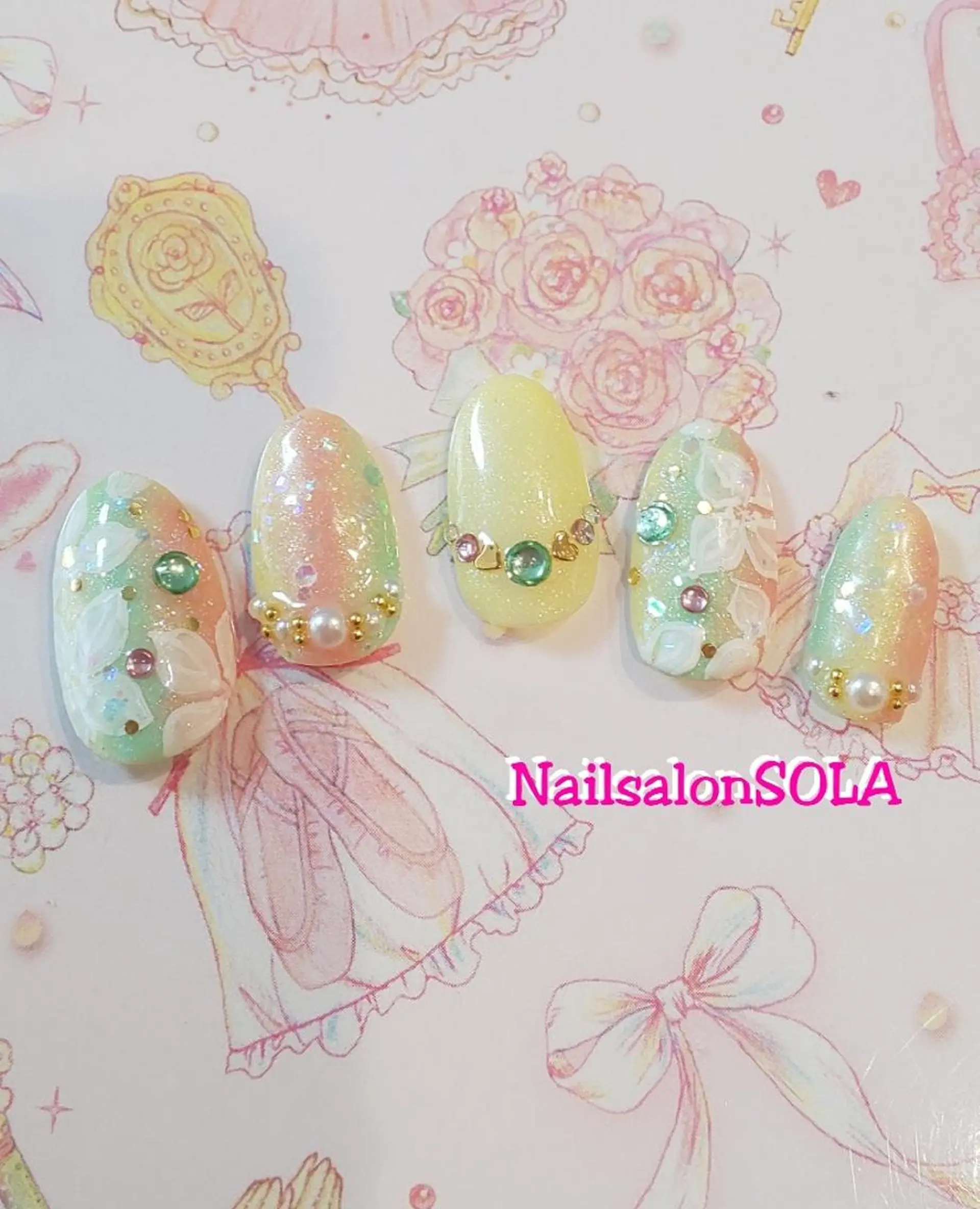 ネイル グラデーション パステルネイル ブライダルネイル ハンドネイル 田代 夏子のネイルデザイン