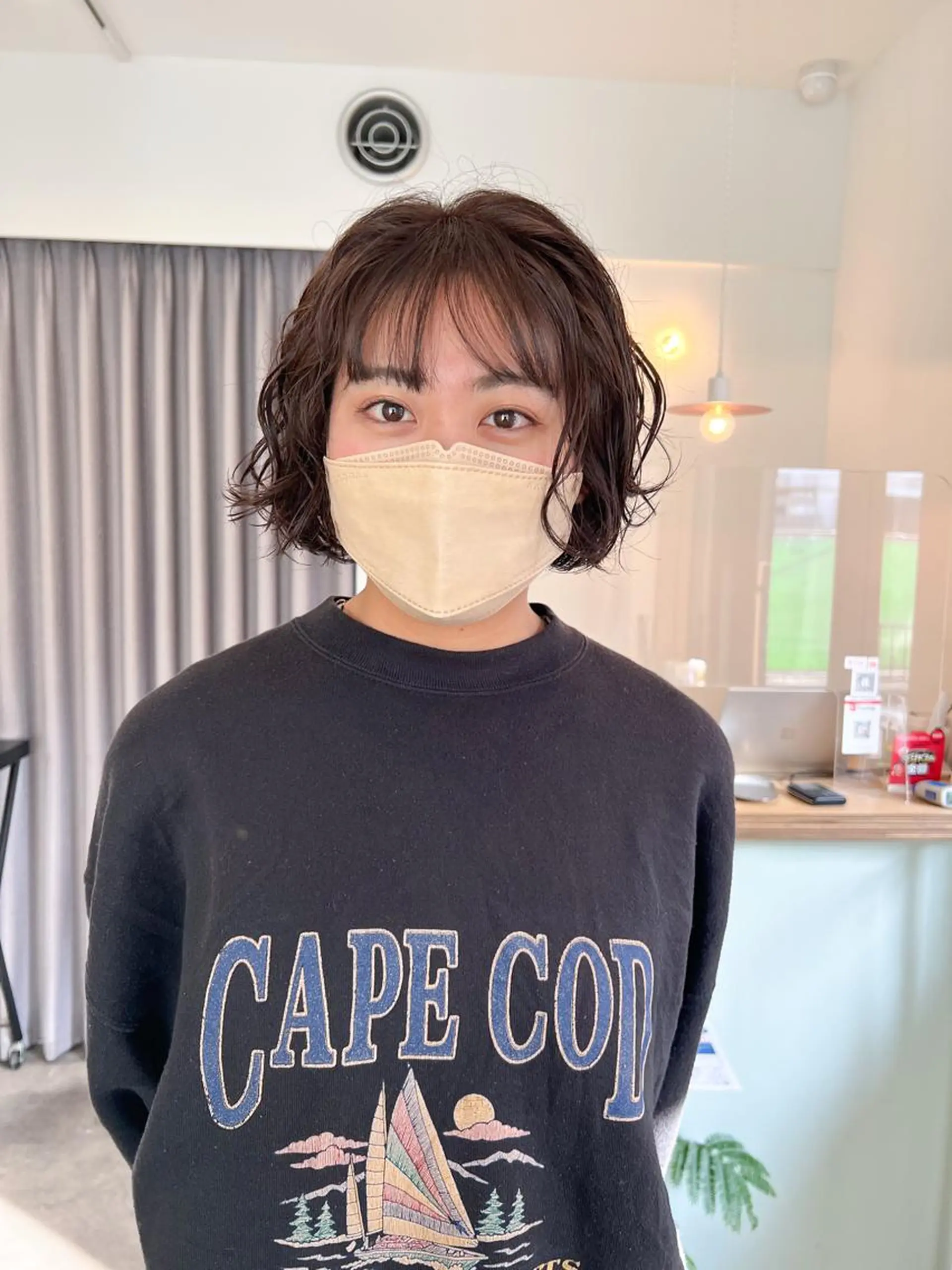 ミディアム カラー パーマ ミディアムパーマ /癖毛パーマのヘアスタイル