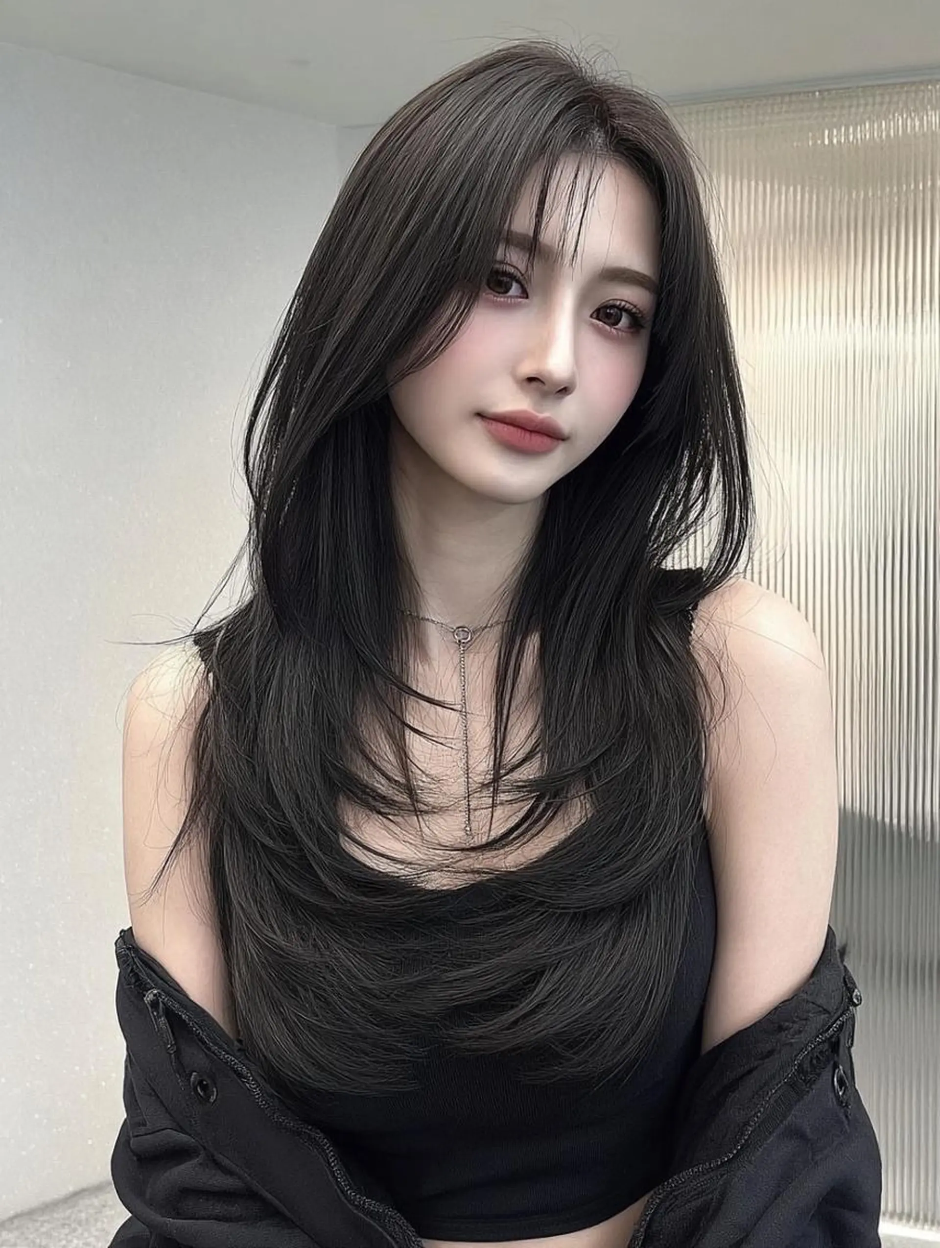 ロング 酸性ストレート/ 暖色カラー/ココネのヘアスタイル