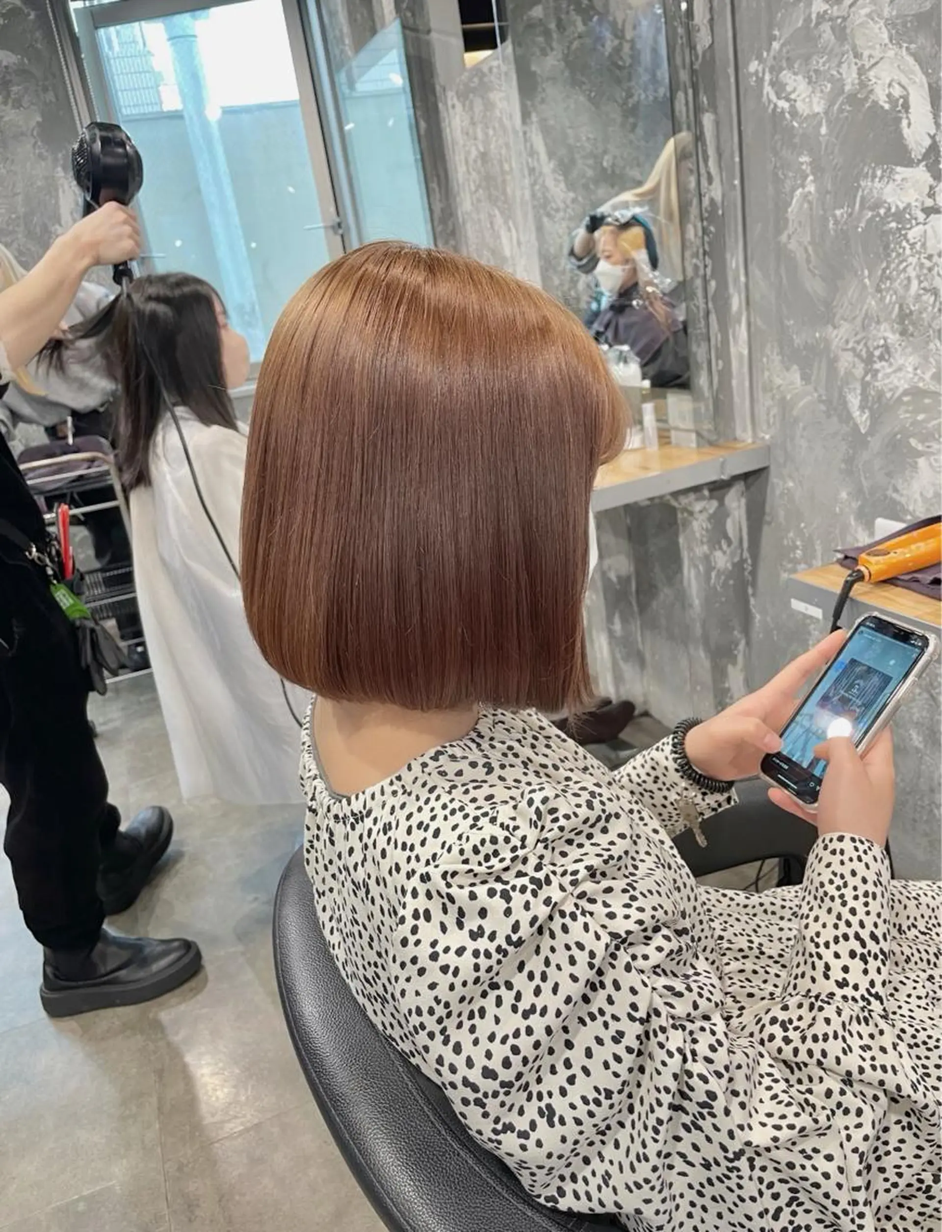 ミディアム カラー ヘアカラー トリートメント ヘッドスパ ヘアセット ベージュカラー💖 やすひろのヘアスタイル