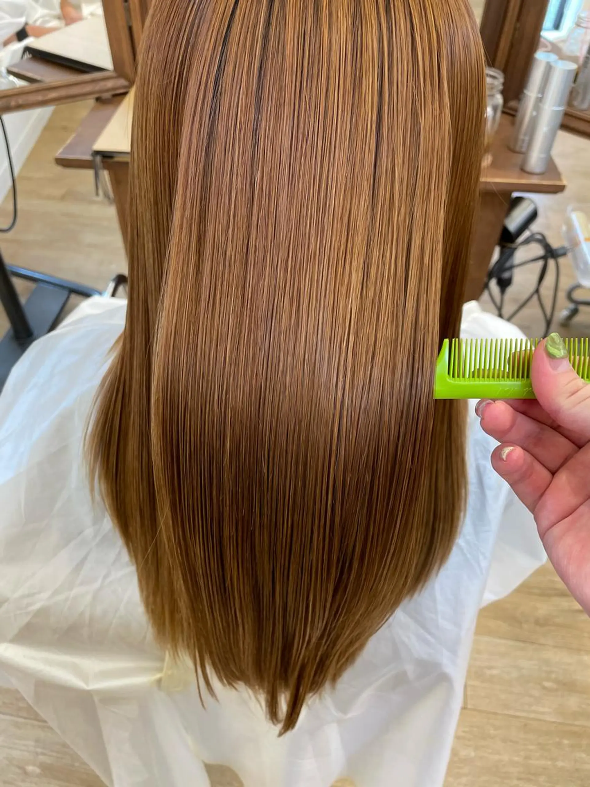 セミロング カラー 酸性ストレート ブリーチ👩‍🦳/ ‪✂︎MANAMIのヘアスタイル