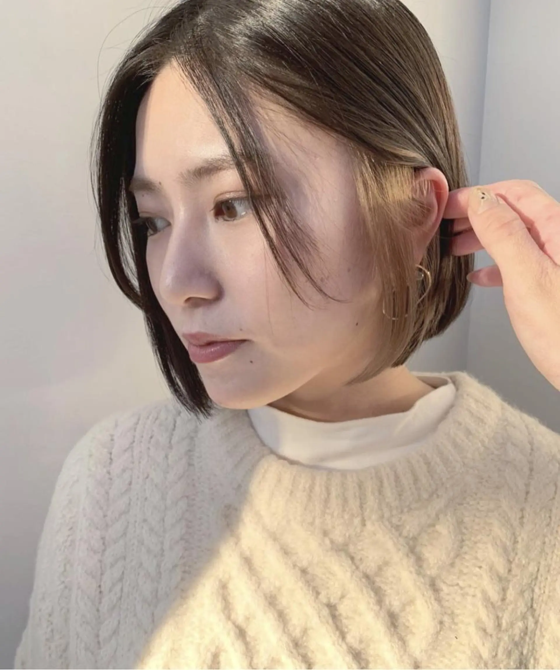 セミロング カラー パーマ セミロングパーマ バレイヤージュ ダブルカラー グラデーションカラー ハイライトカラー CEINE【セーヌ】 三軒茶屋のヘアスタイル