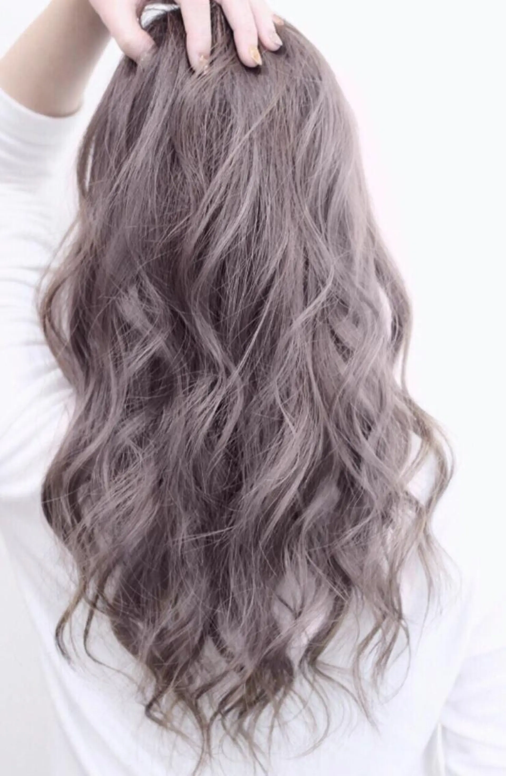 ロング カラー パーマ 大阪レミーエクステ チビ編み込みのヘアスタイル